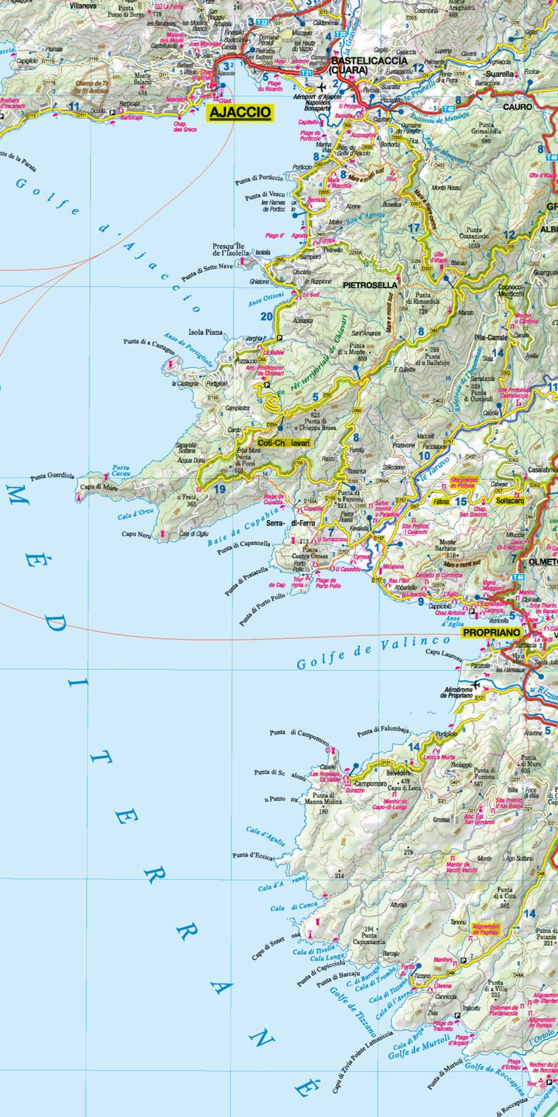 Beispielinhalt (Bild) MoTourMaps Korsika Auto- und Motorradkarte 1:150.000