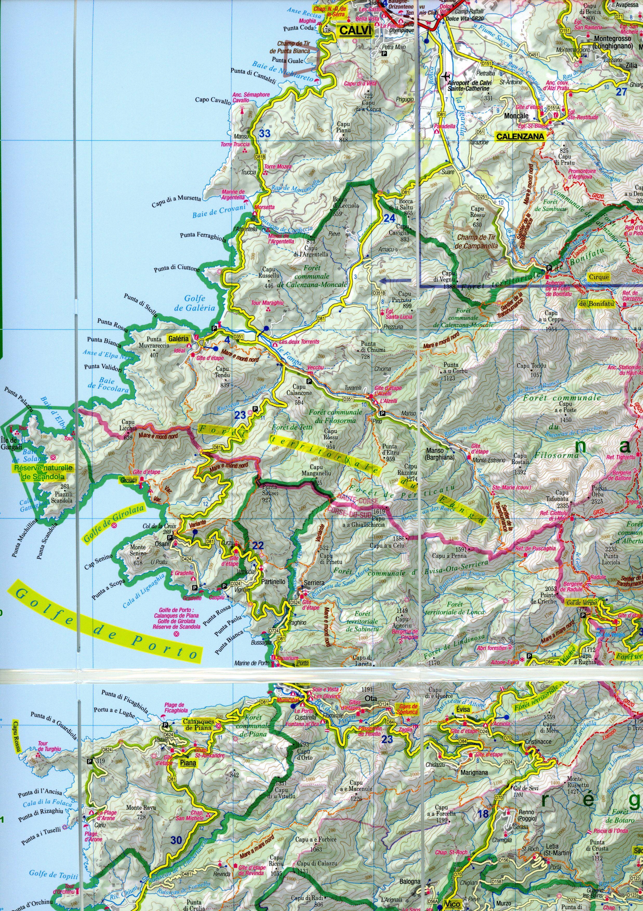 Beispielinhalt (Bild) MoTourMaps Korsika Auto- und Motorradkarte 1:150.000
