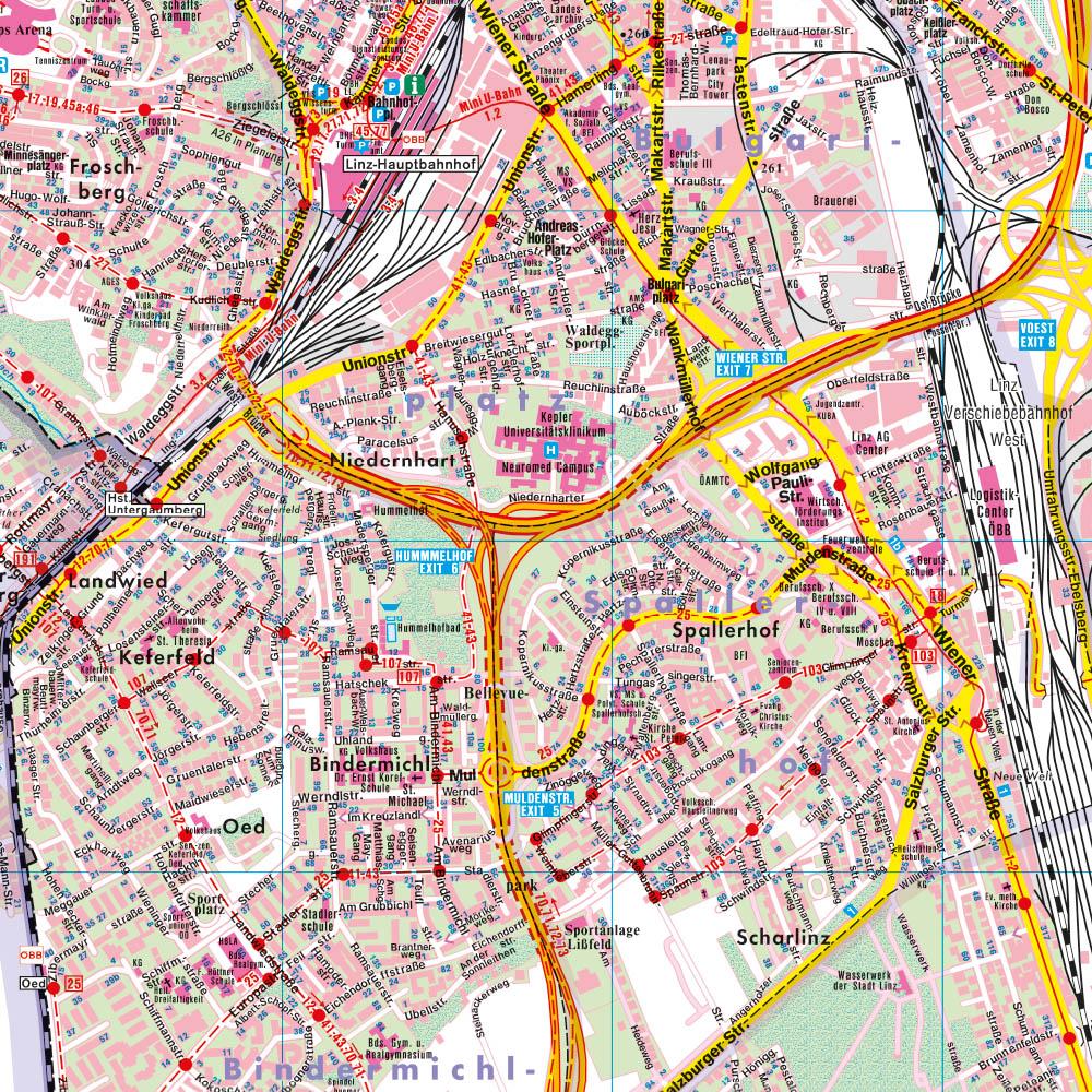 Beispielinhalt (Bild) Linz, Stadtplan 1:15.000, freytag & berndt