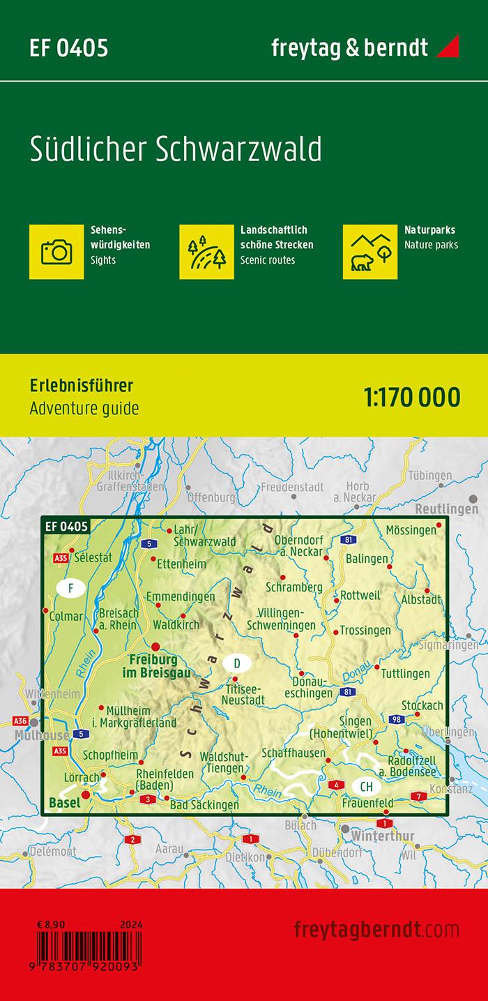 Rückseitencover Südlicher Schwarzwald, Erlebnisführer 1:170.000, freytag & berndt, EF 0405