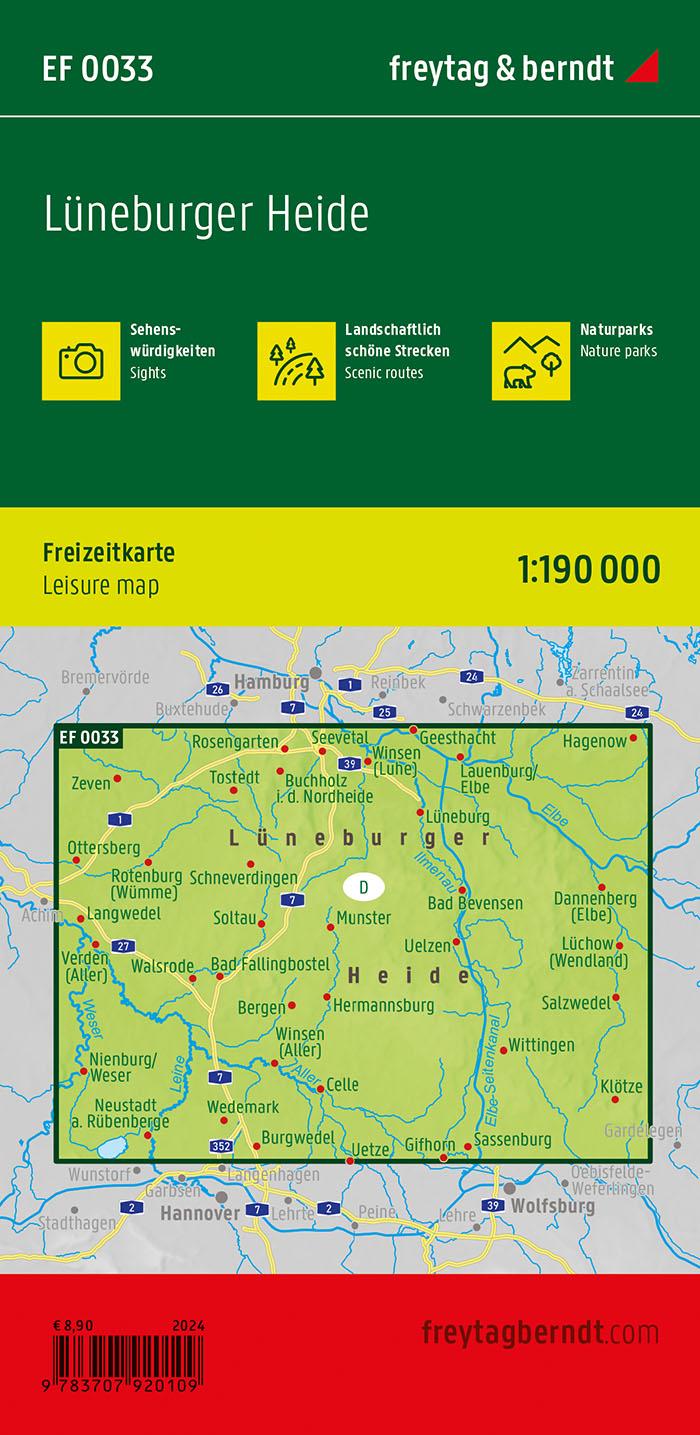 Rückseitencover Lüneburger Heide, Freizeitkarte 1:190.000, freytag & berndt