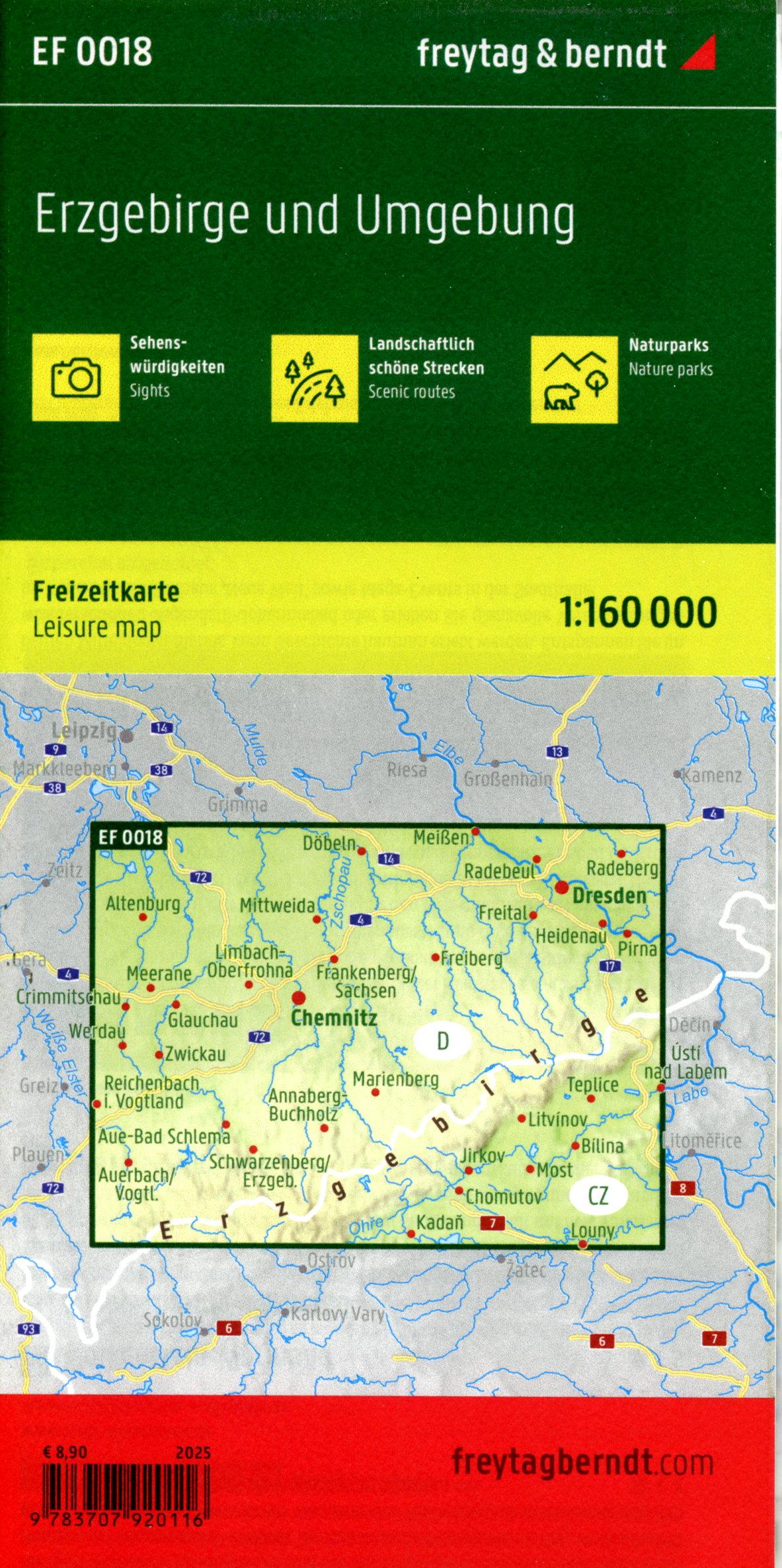 Beispielinhalt (Bild) Erzgebirge und Umgebung, Freizeitkarte 1:160.000, freytag & berndt