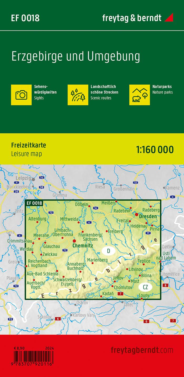 Rückseitencover Erzgebirge und Umgebung, Freizeitkarte 1:160.000, freytag & berndt
