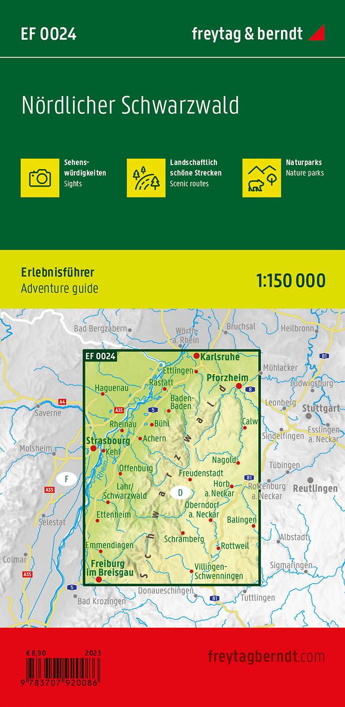 Rückseitencover Nördlicher Schwarzwald, Erlebnisführer 1:150.000, freytag & berndt, EF 0024