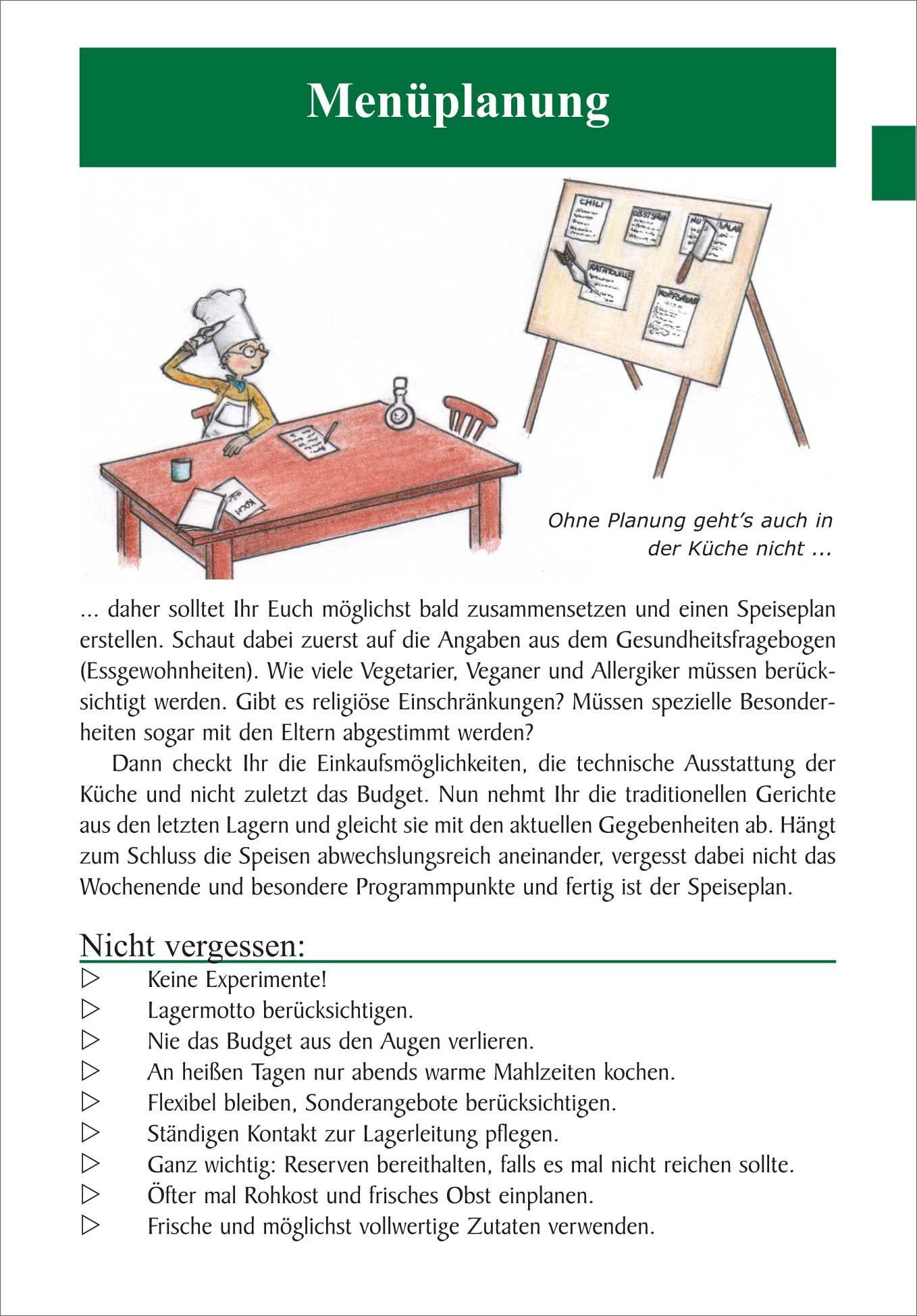 Beispielinhalt (Bild) Kochen für Gruppen und Zeltlager