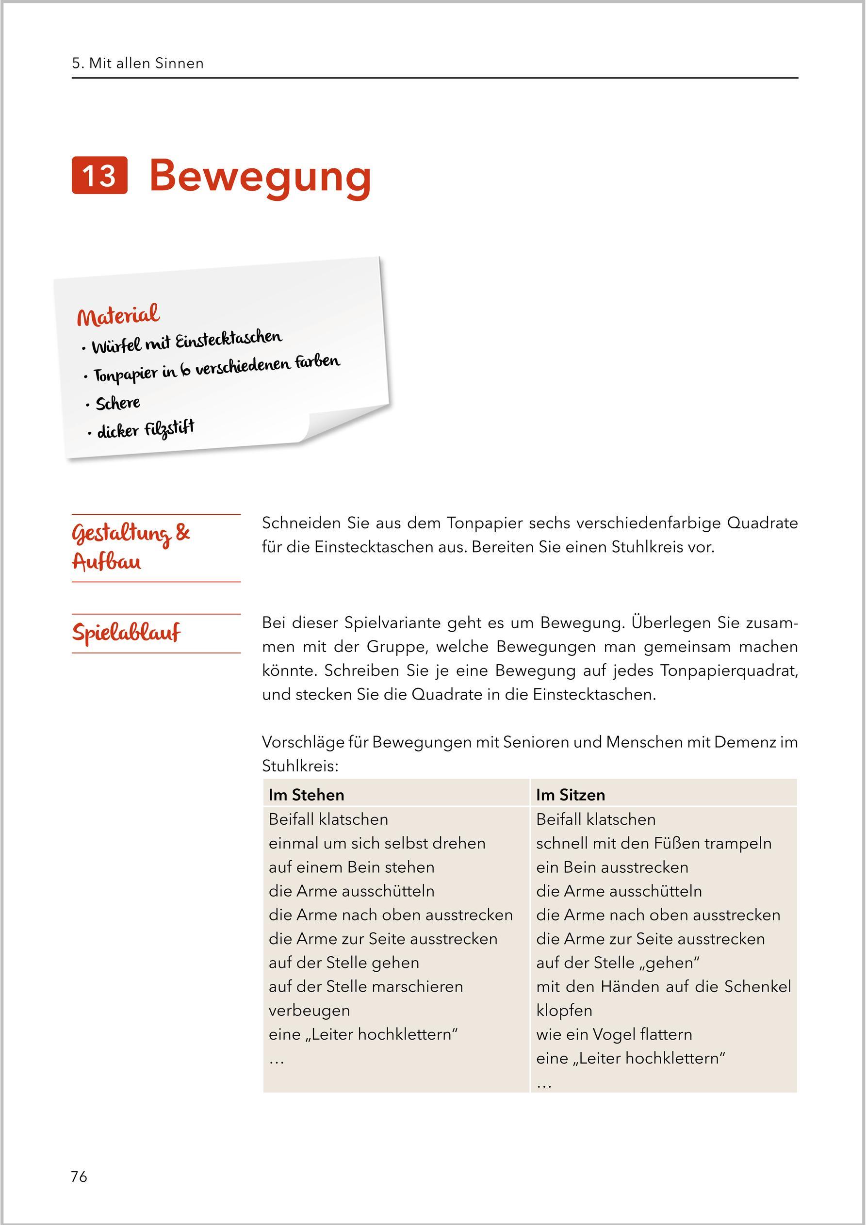 Beispielinhalt (Bild) Spielen mit Senioren (Band 1)