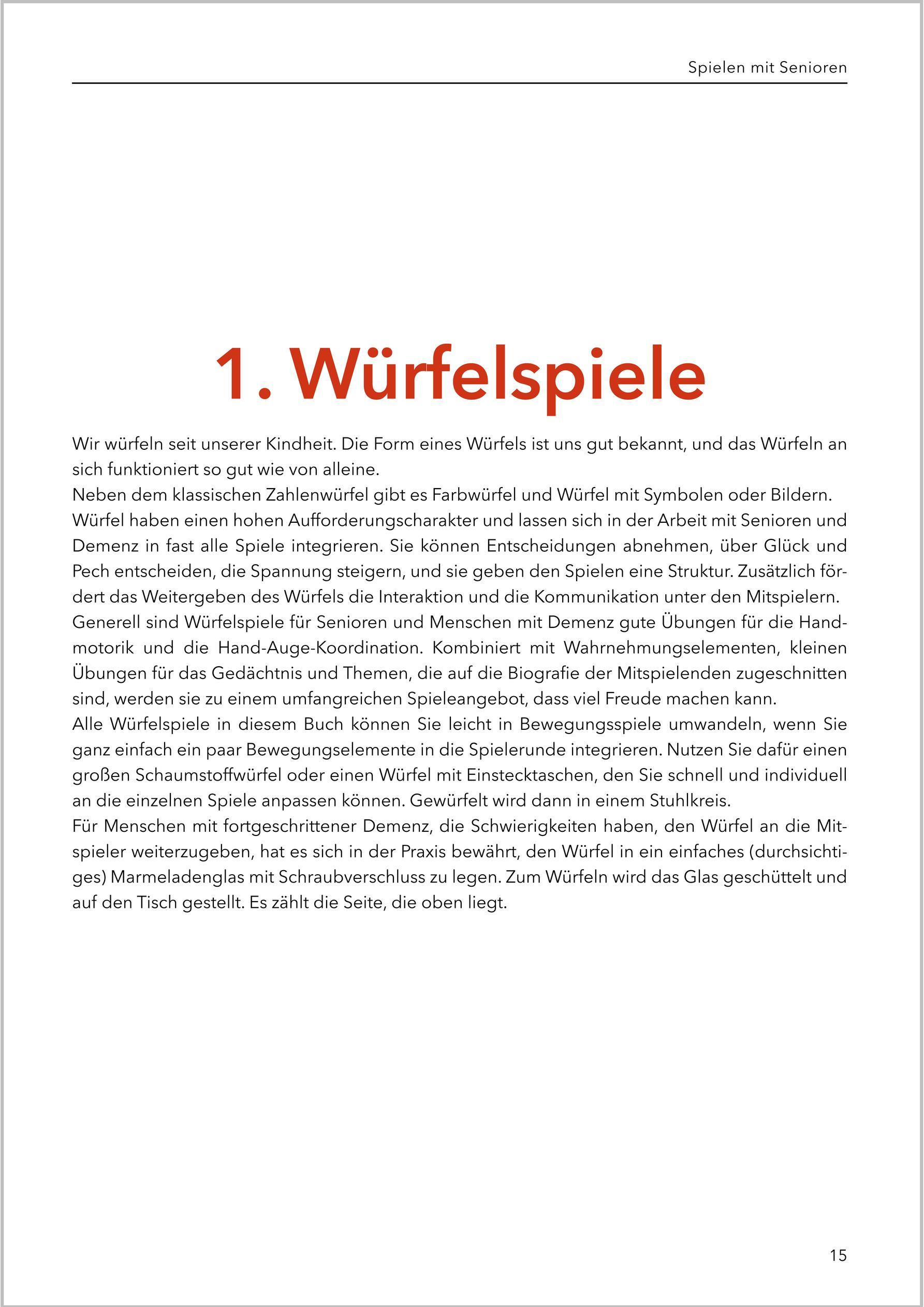 Beispielinhalt (Bild) Spielen mit Senioren (Band 1)