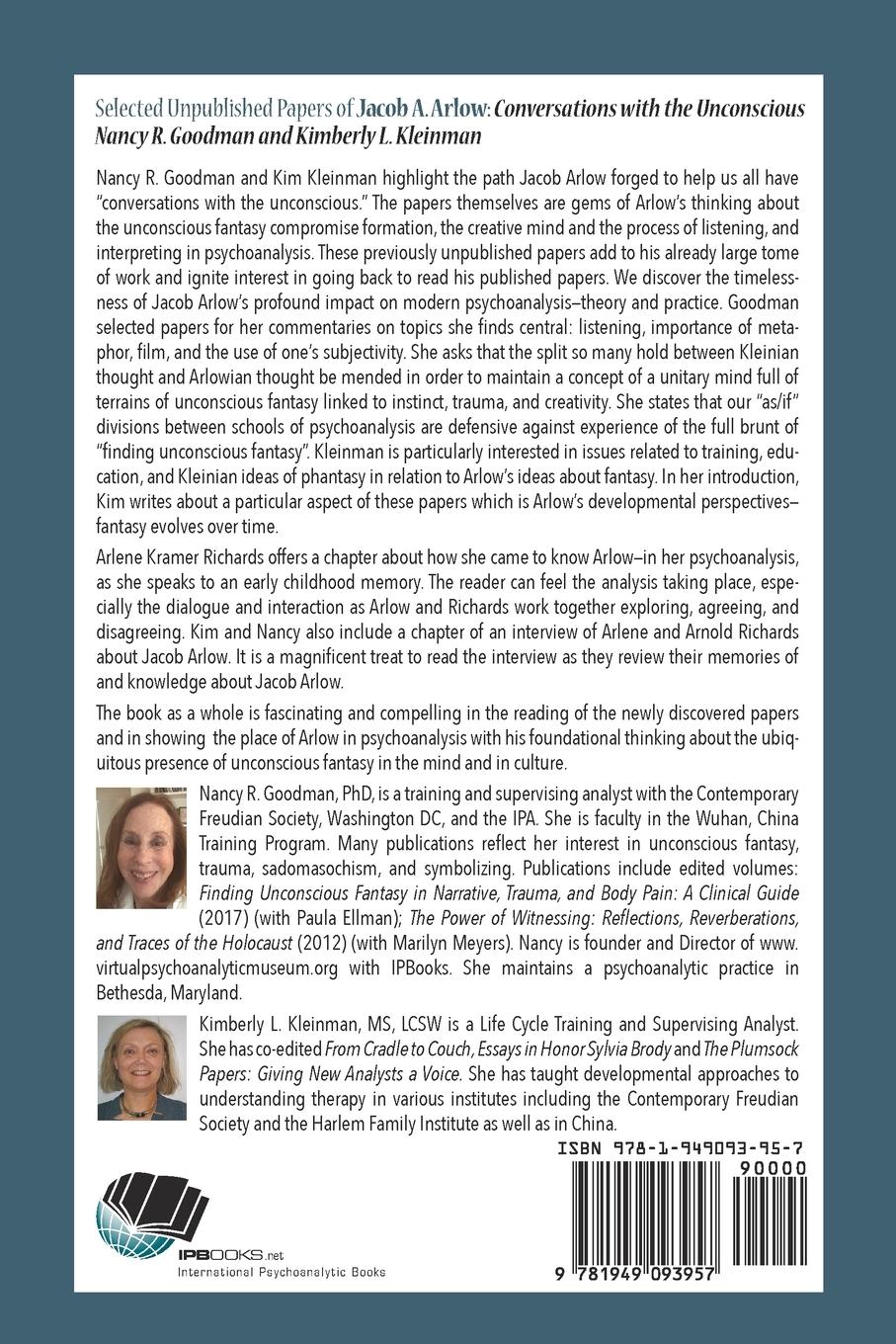 Rückseitencover Selected Unpublished Papers of Jacob Arlow