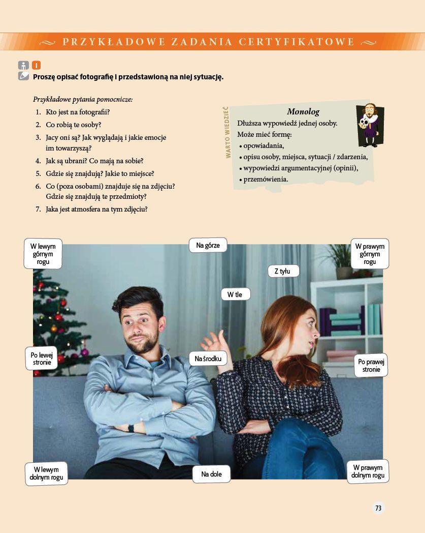 Beispielinhalt (Bild) Mówie po polsku. Cwiczenia dla obcokrajowców. Poziom B1 i B2.