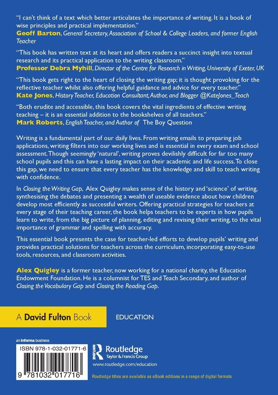 Rückseitencover Closing the Writing Gap