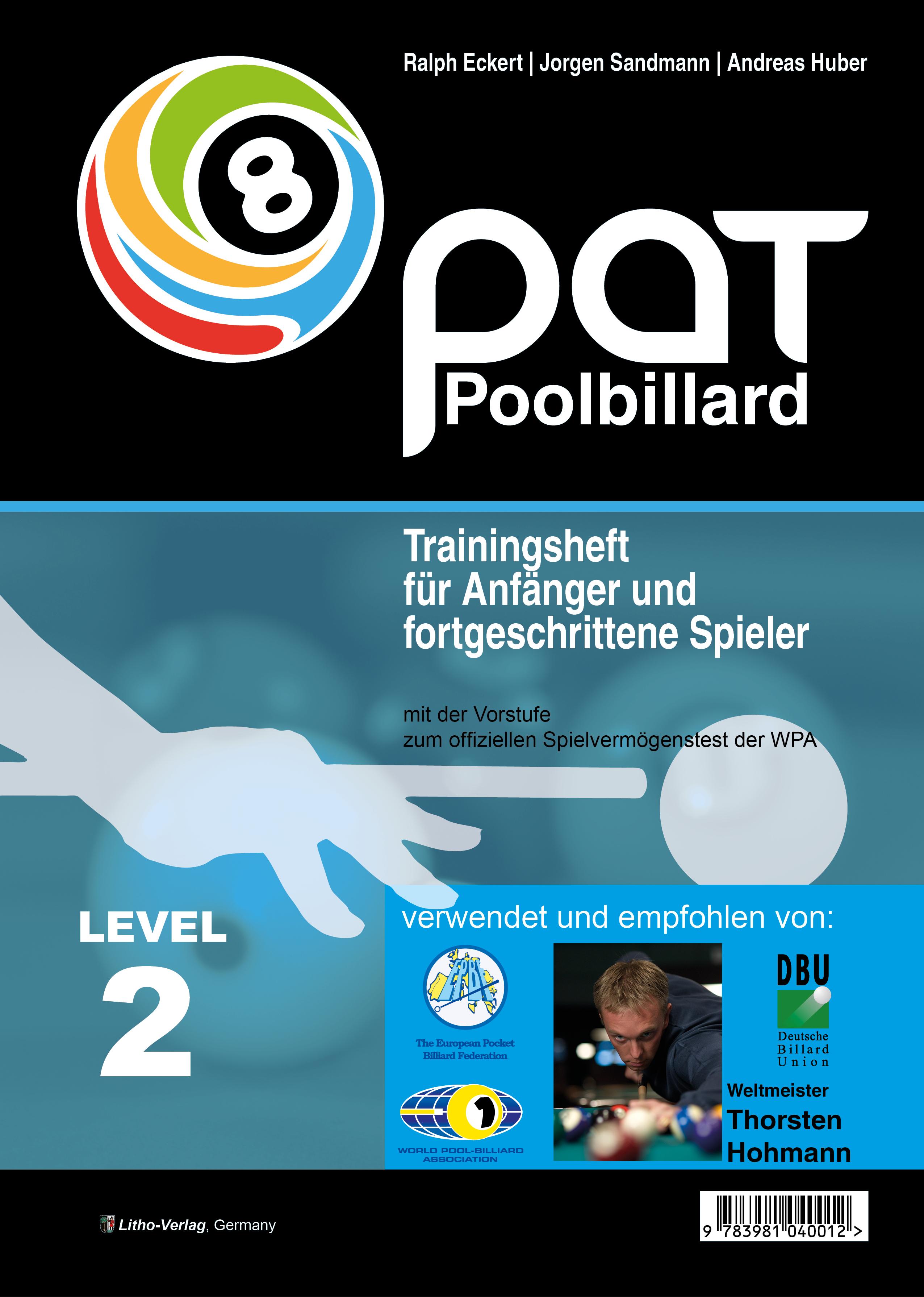 Vorderes Coverbild Pool Billard Trainingsheft PAT 2