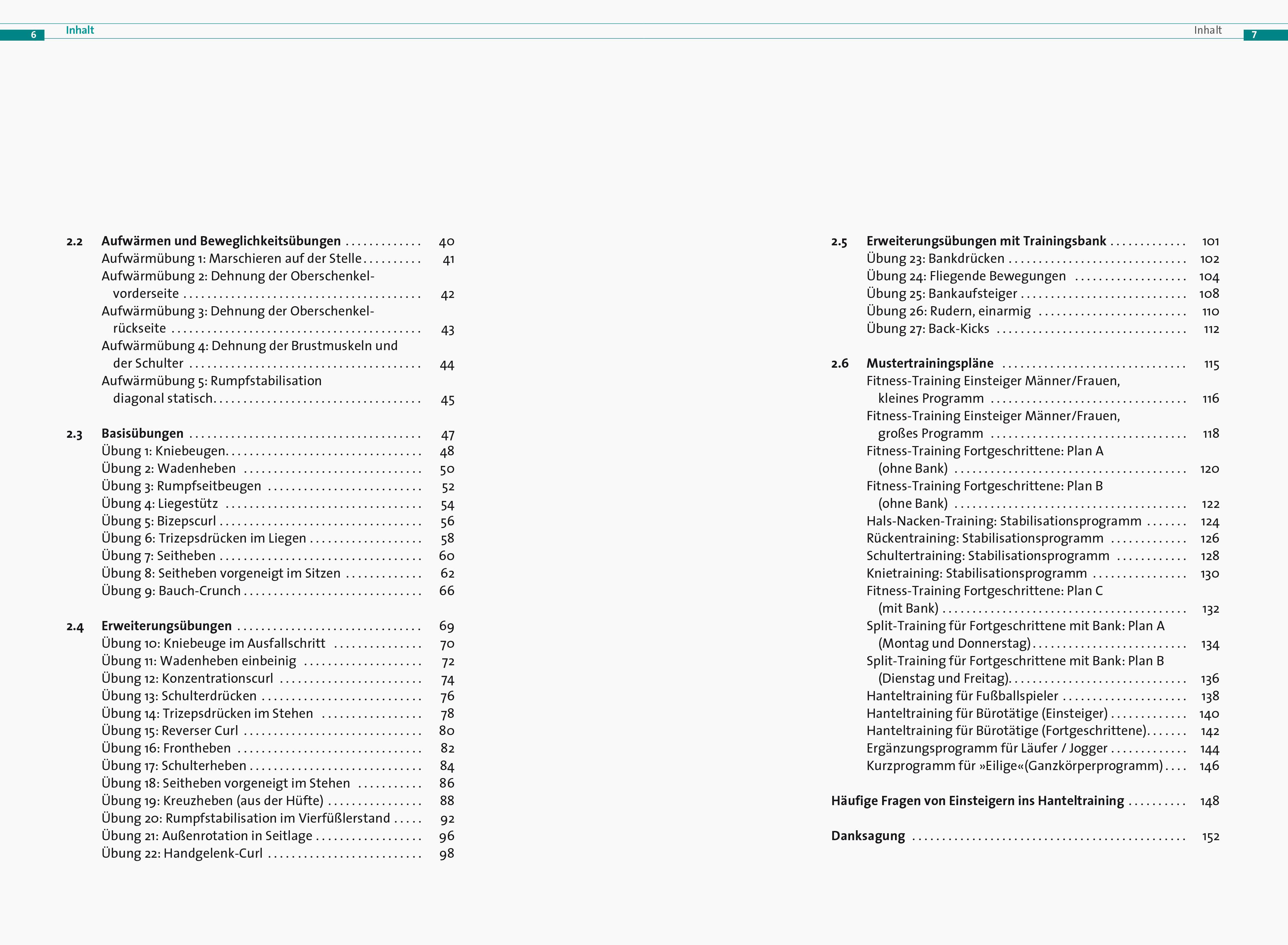 Beispielinhalt (Bild) Kurzhantel-Training