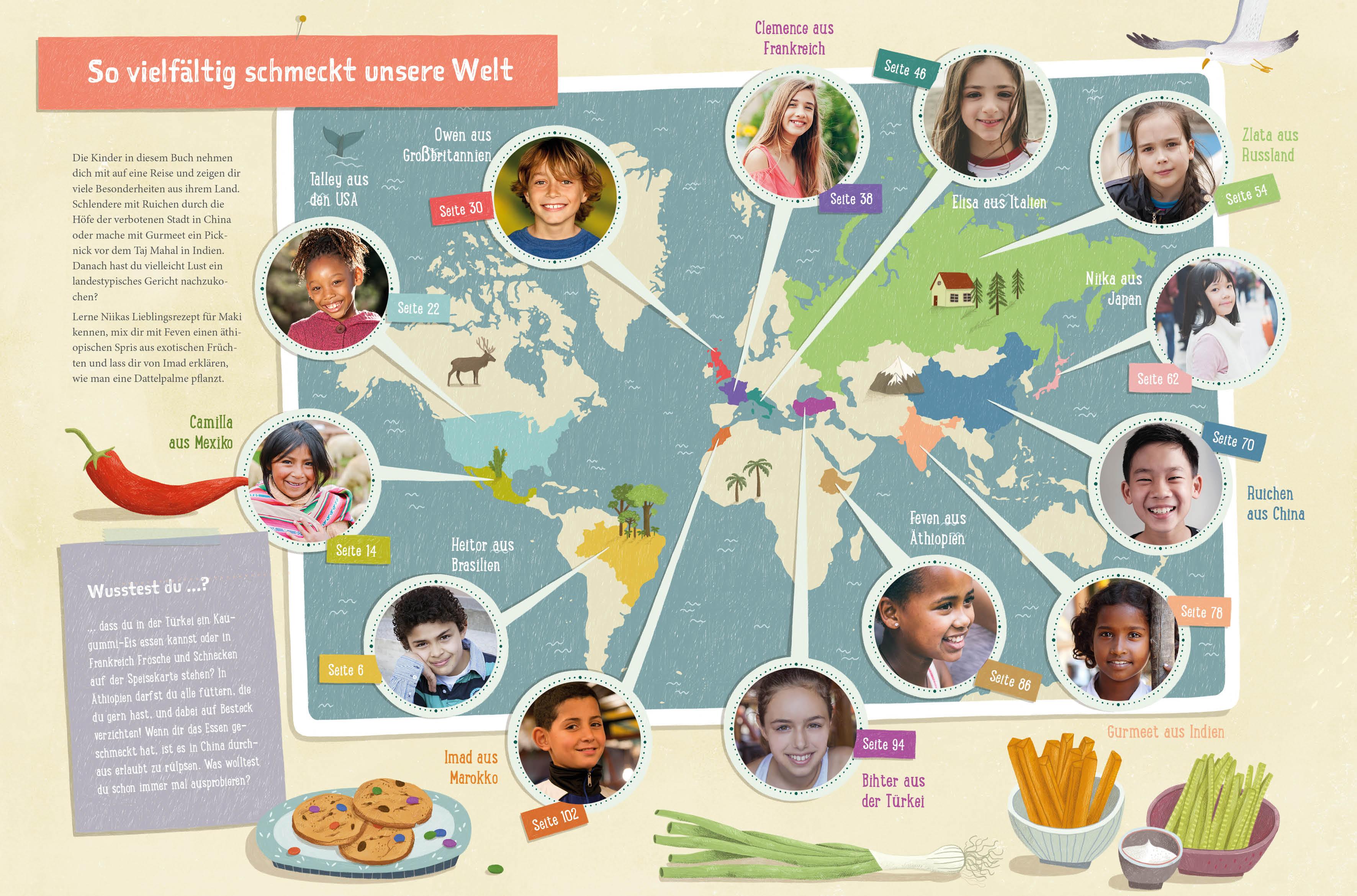 Beispielinhalt (Bild) Die Welt schmecken und entdecken - eine kulinarische Weltreise für Kinder von 6 - 11 Jahren