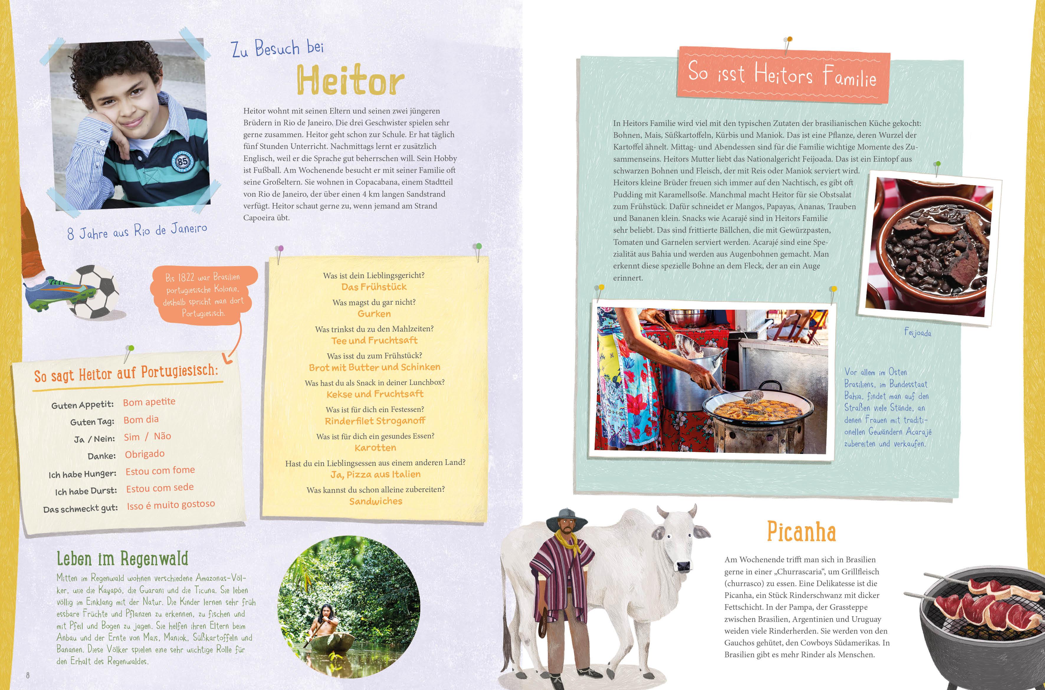 Beispielinhalt (Bild) Die Welt schmecken und entdecken - eine kulinarische Weltreise für Kinder von 6 - 11 Jahren