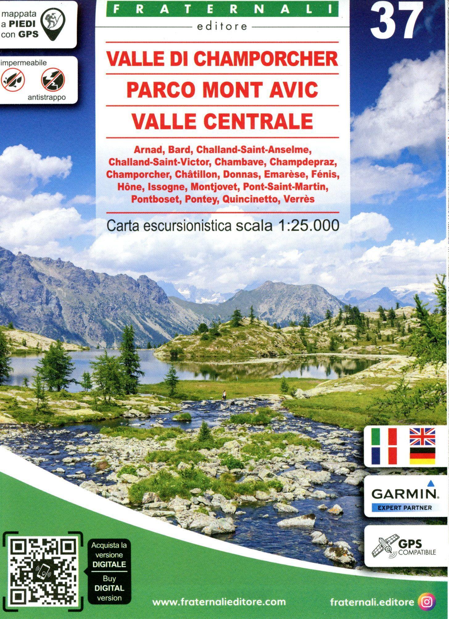 Vorderes Coverbild Carta n. 37. Valle di Champorcher, Parco Mont Avic, Valle Centrale