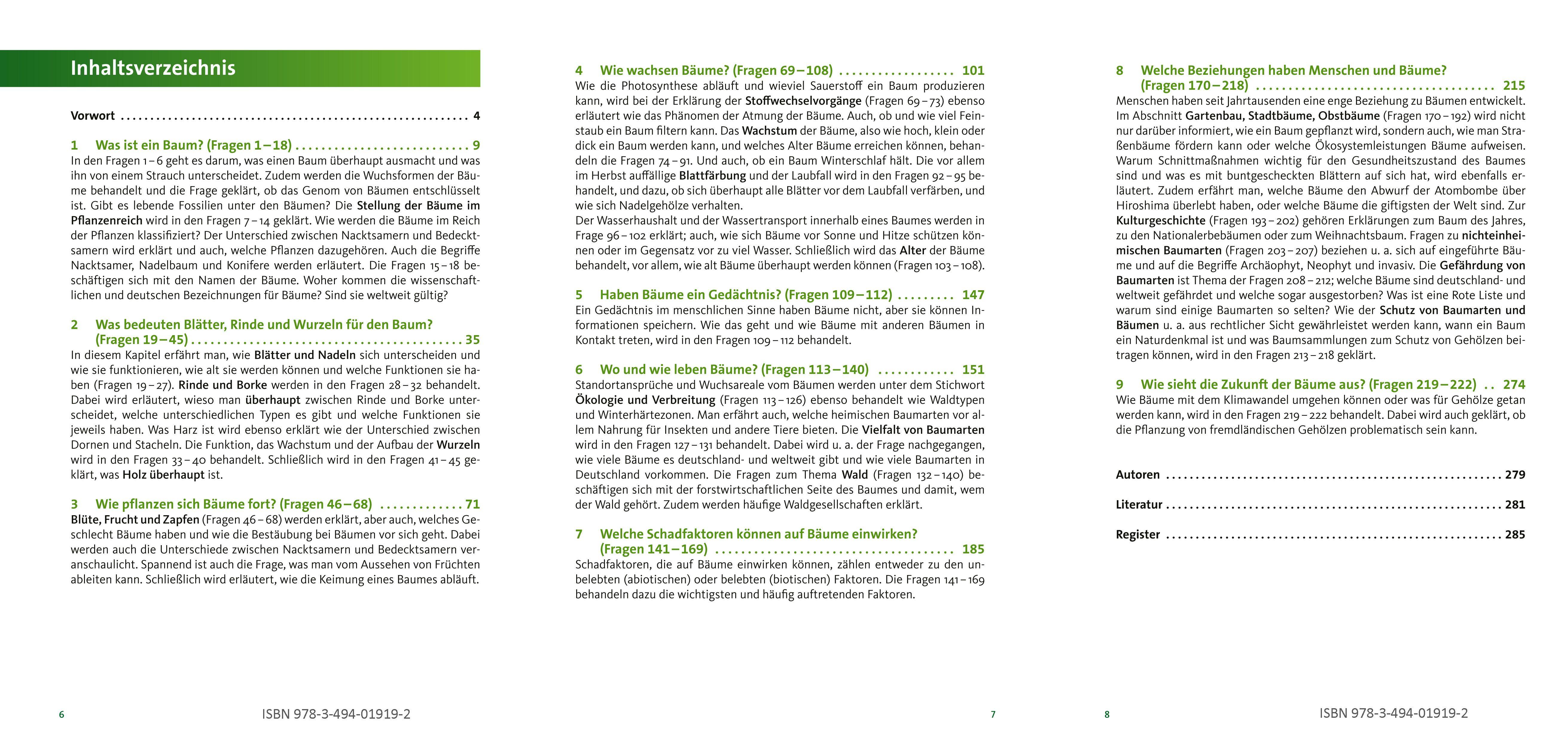 Beispielinhalt (Bild) Bäume: Was Sie schon immer fragen wollten