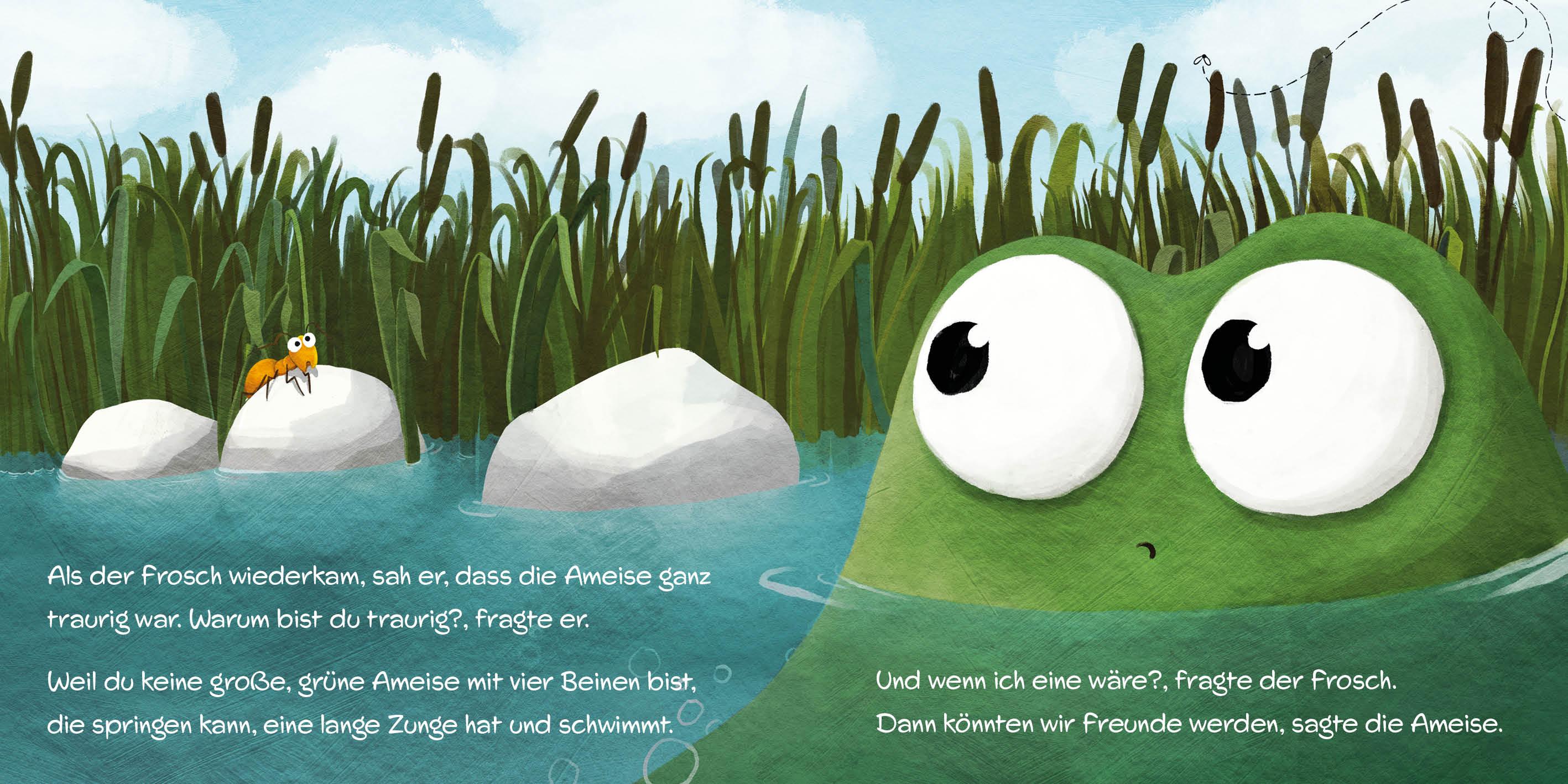 Beispielinhalt (Bild) Die Ameise und der Frosch