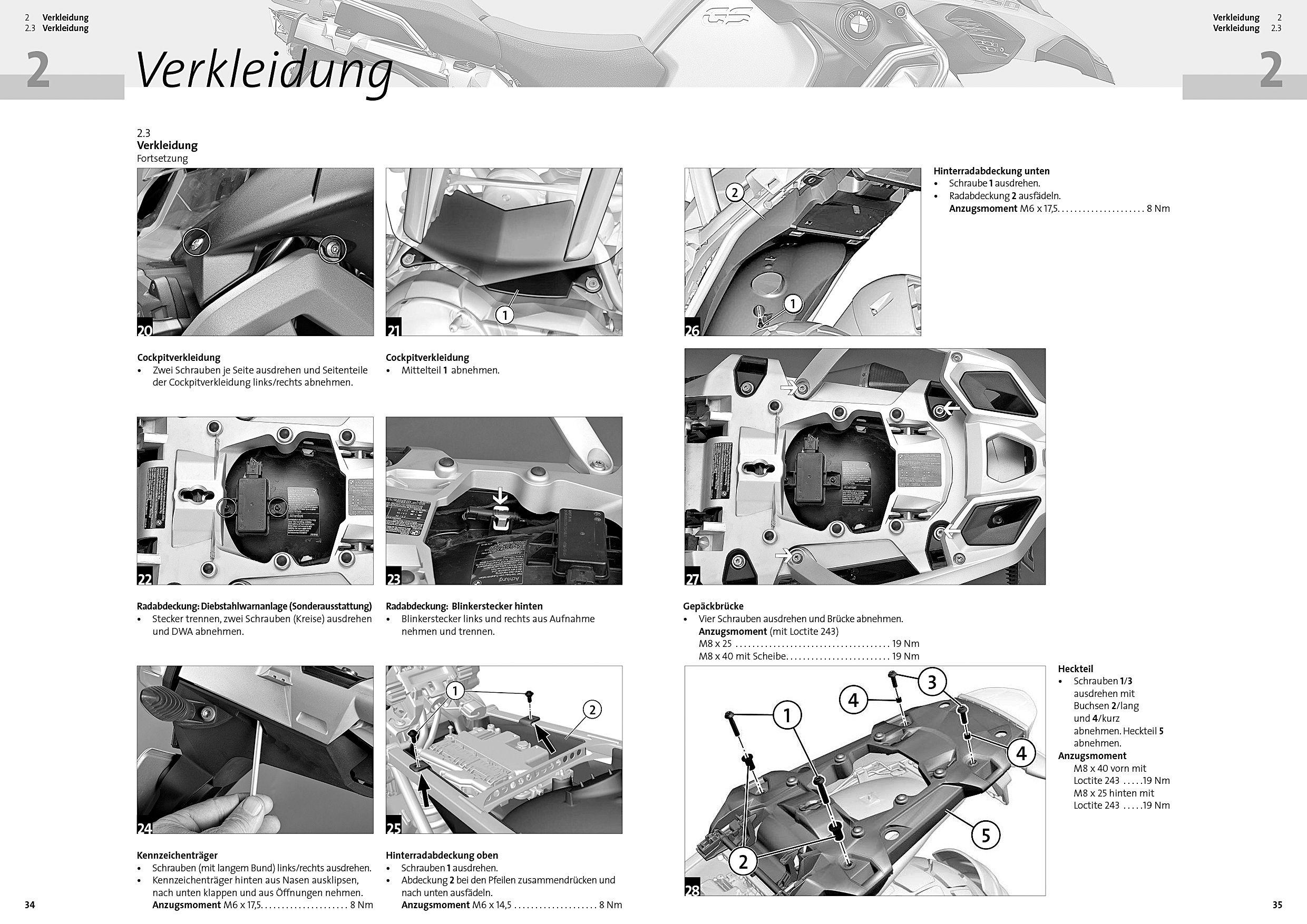 Beispielinhalt (Bild) BMW R 1200 GS, R 1250 GS & Adventure, Reparaturanleitung