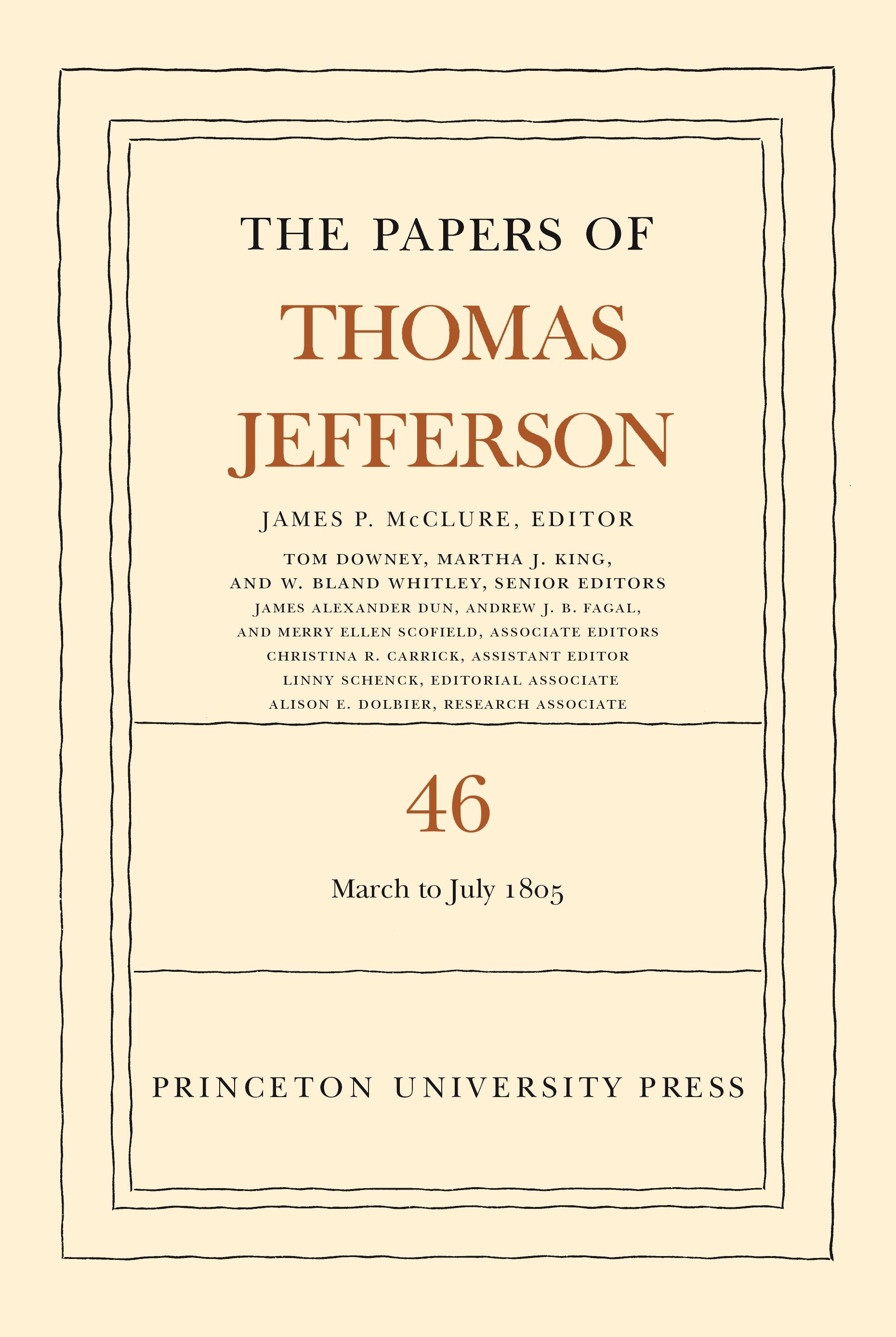 Vorderes Coverbild The Papers of Thomas Jefferson, Volume 46