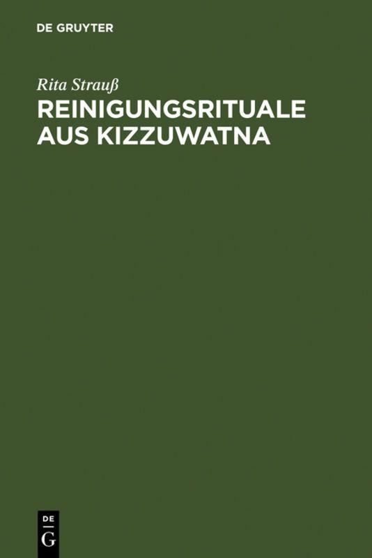Vorderes Coverbild Reinigungsrituale aus Kizzuwatna
