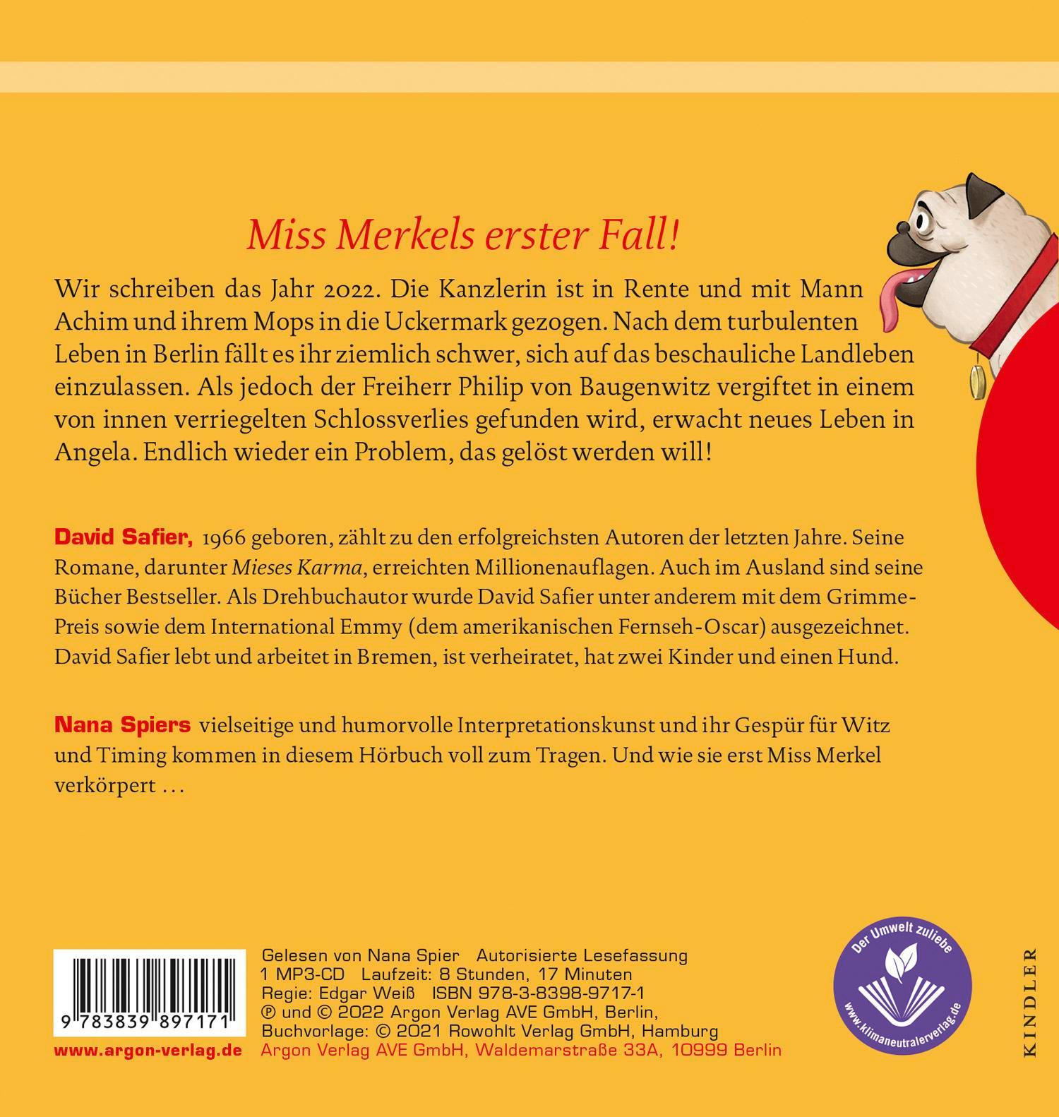 Rückseitencover Miss Merkel: Mord in der Uckermark
