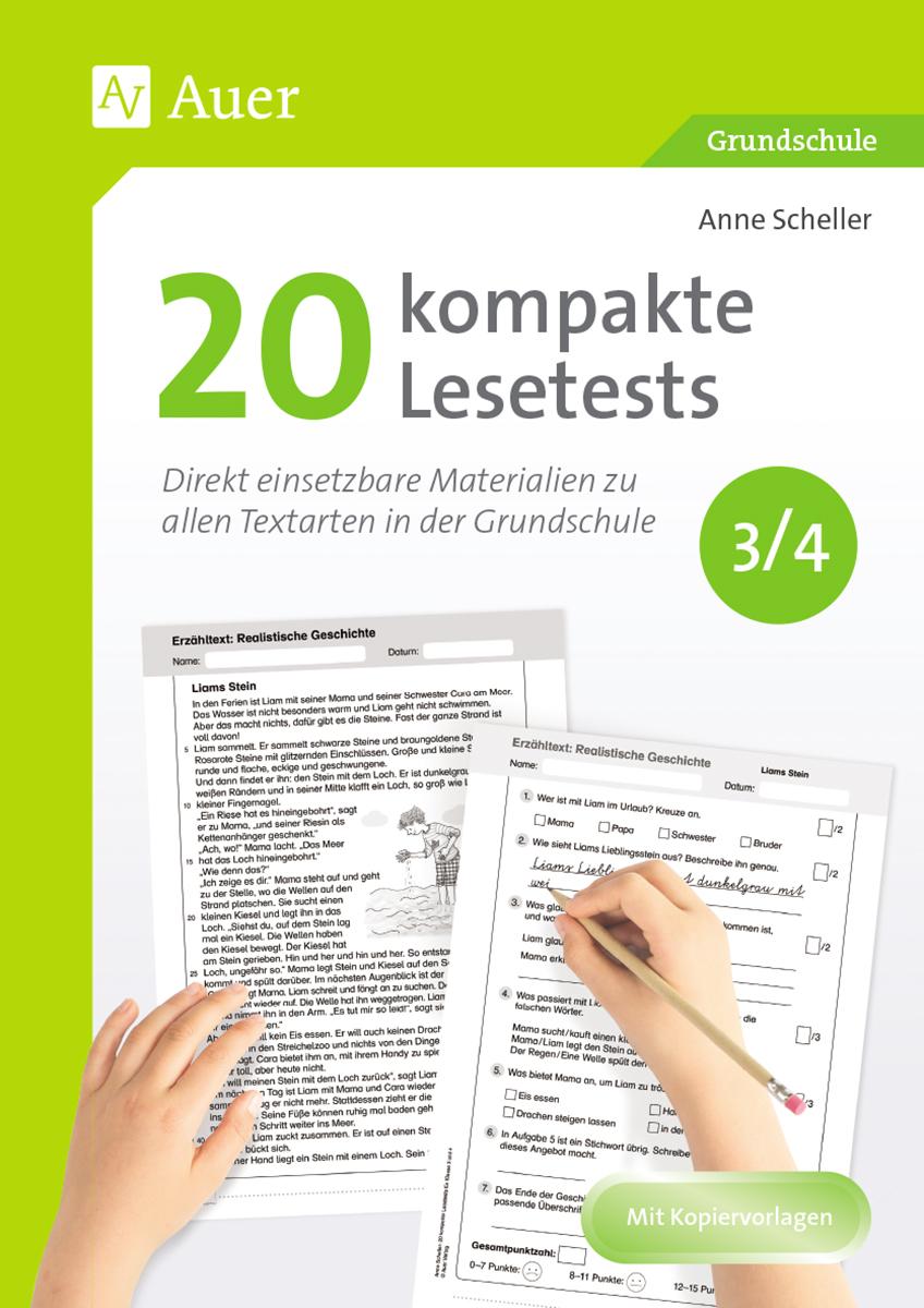 Vorderes Coverbild 20 kompakte Lesetests für Klasse 3/4