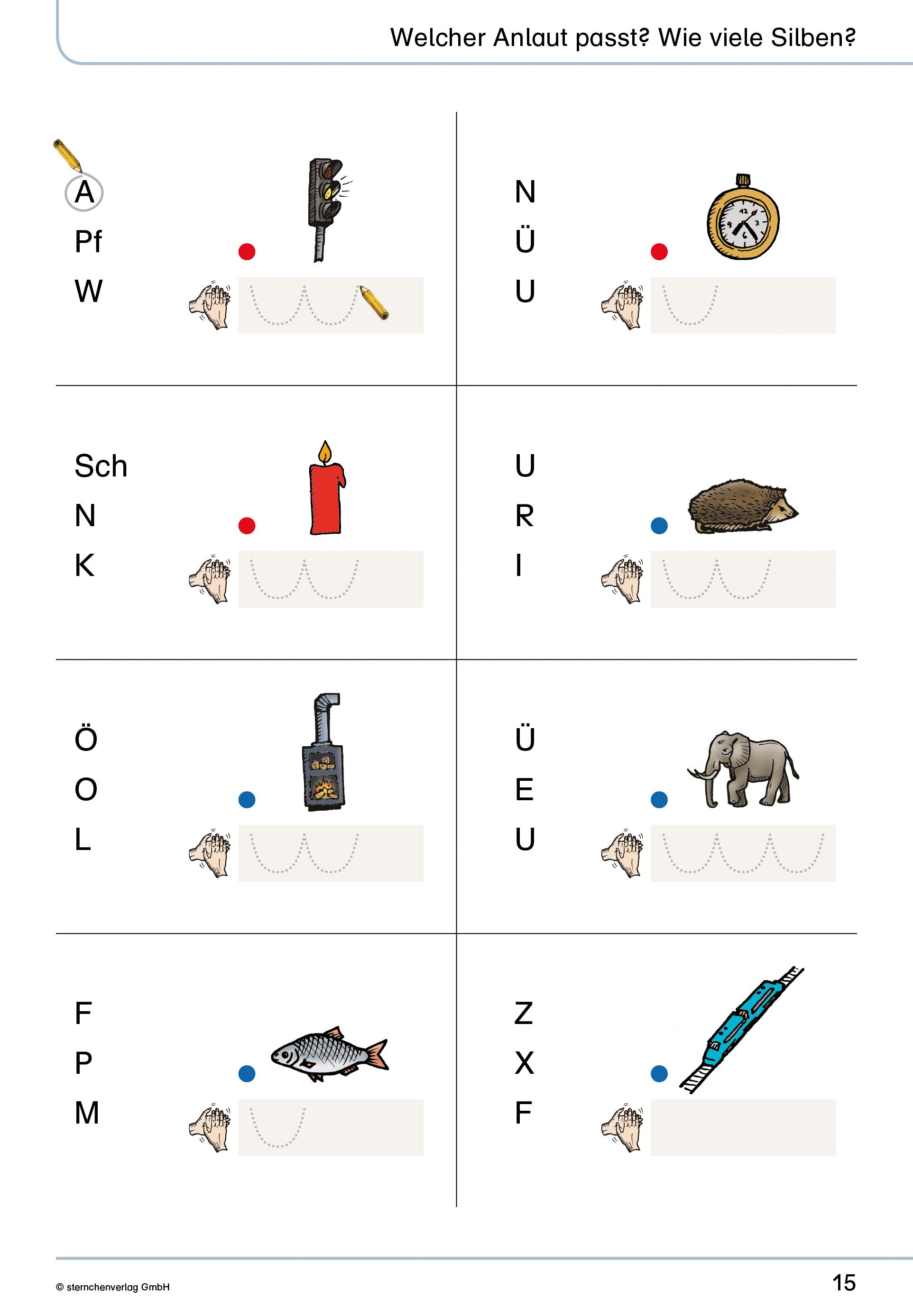 Beispielinhalt (Bild) Mein Lupenleseheft 1 - Ich kann ganz genau lesen - Ausgabe mit Artikelkennzeichnung (DaZ)