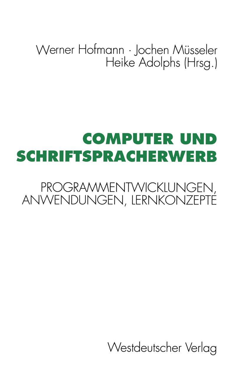 Vorderes Coverbild Computer und Schriftspracherwerb