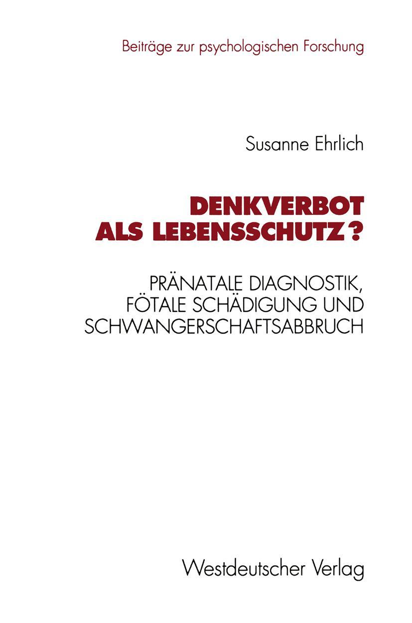 Vorderes Coverbild Denkverbot als Lebensschutz?