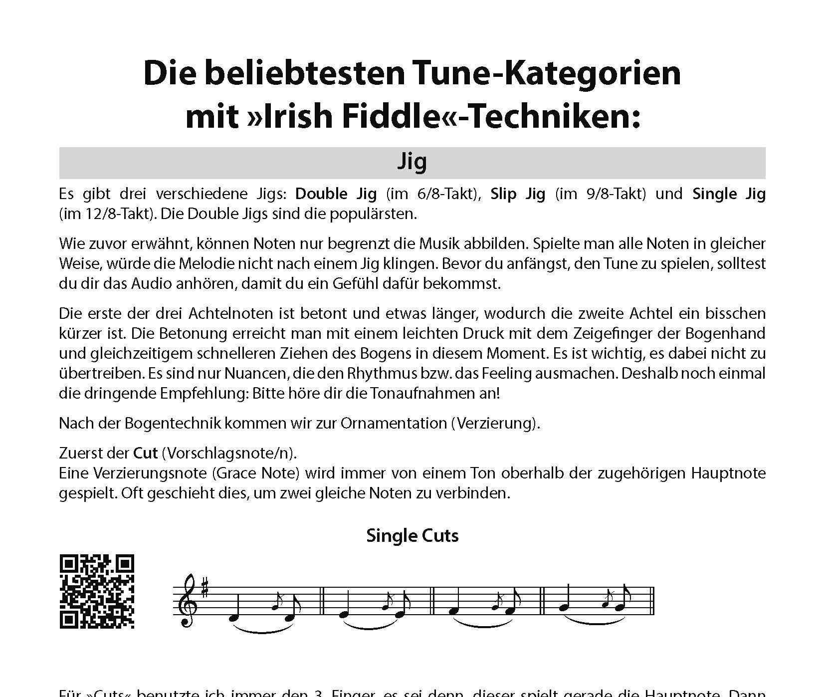 Beispielinhalt (Bild) Das Irish Fiddle Buch. 101 Session Tunes für Violine.