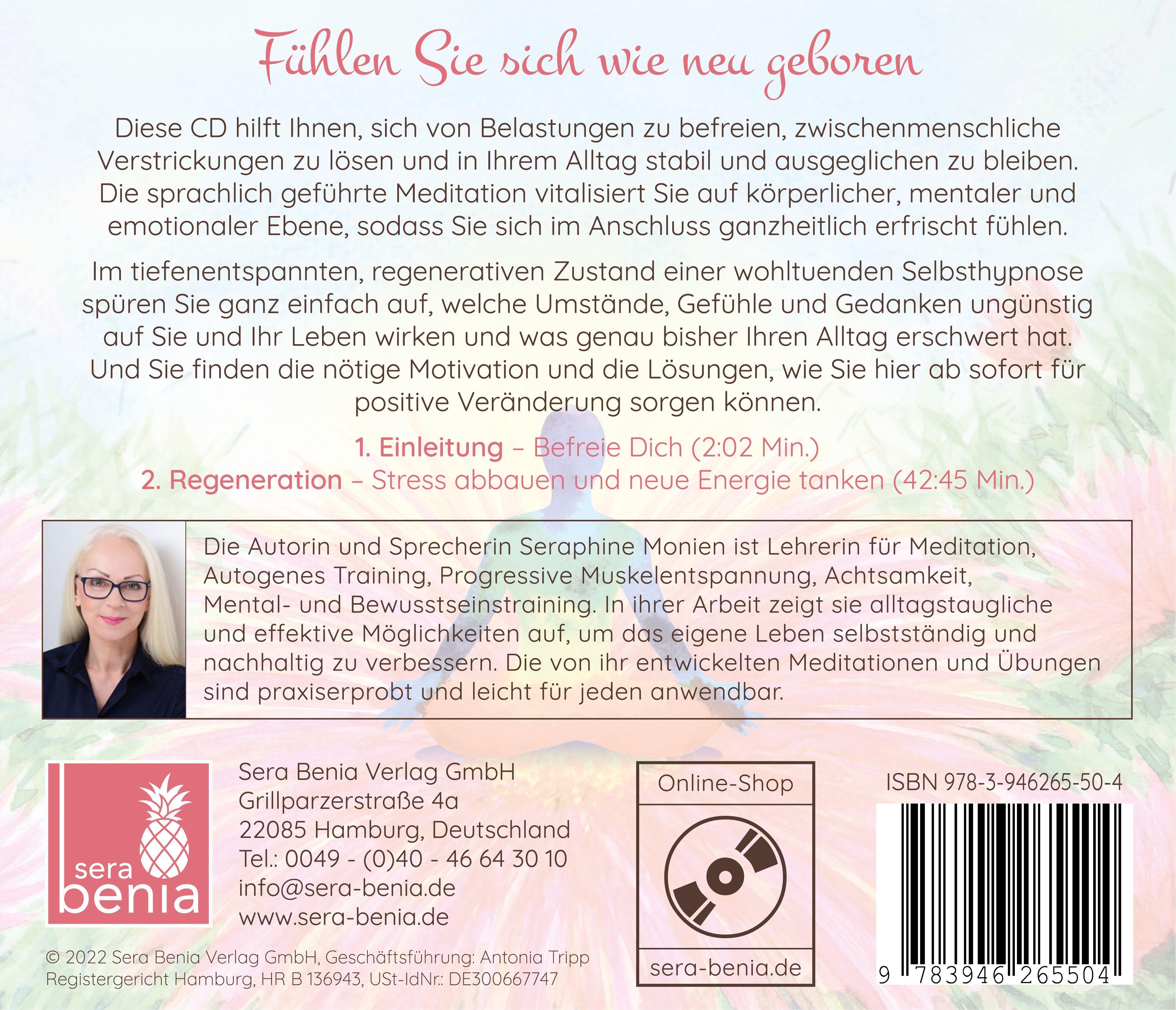 Beispielinhalt (Bild) Regeneration {Stress abbauen, neue Energie tanken, innere Ruhe finden} geführte Meditation CD | Entspannungsübung | Gedankenkarussell stoppen | Vergangenheit loslassen