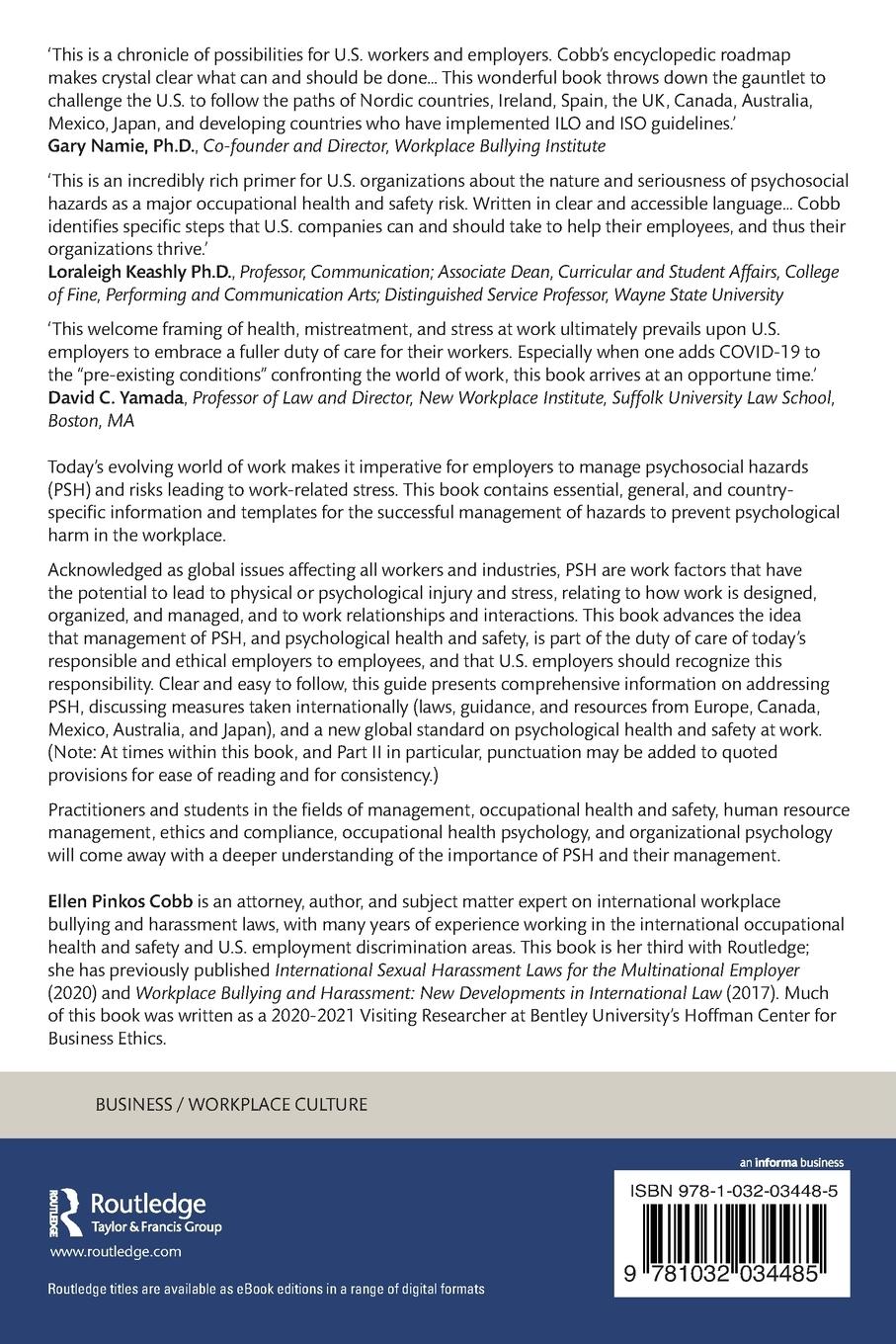 Rückseitencover Managing Psychosocial Hazards and Work-Related Stress in Today's Work Environment