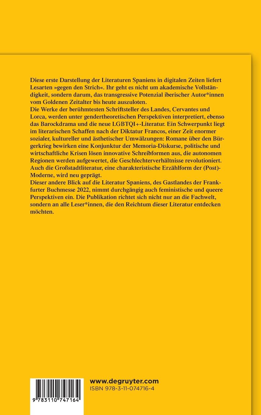 Rückseitencover Eine andere Geschichte der spanischen Literatur