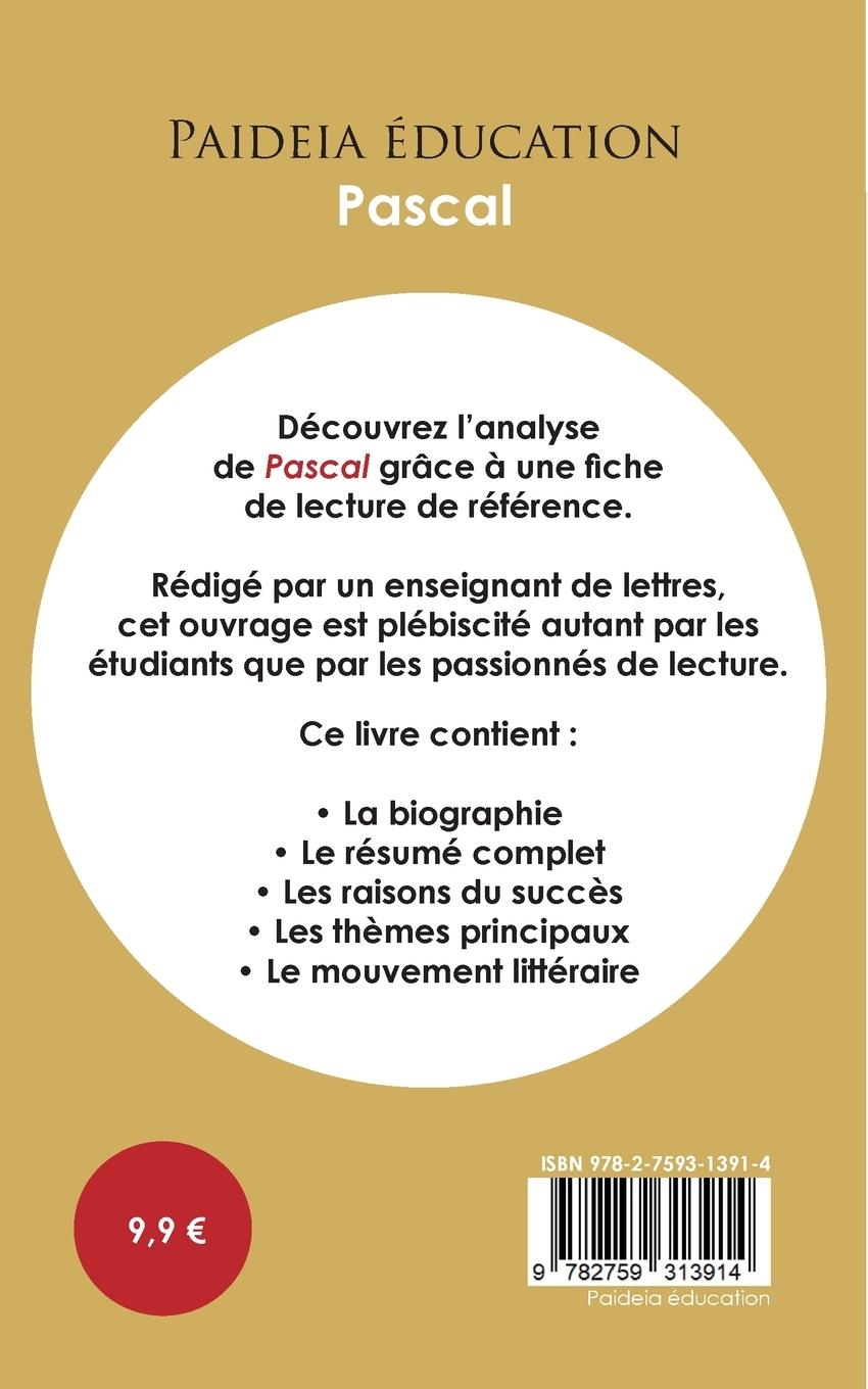 Rückseitencover Pascal : Étude détaillée et analyse de sa pensée