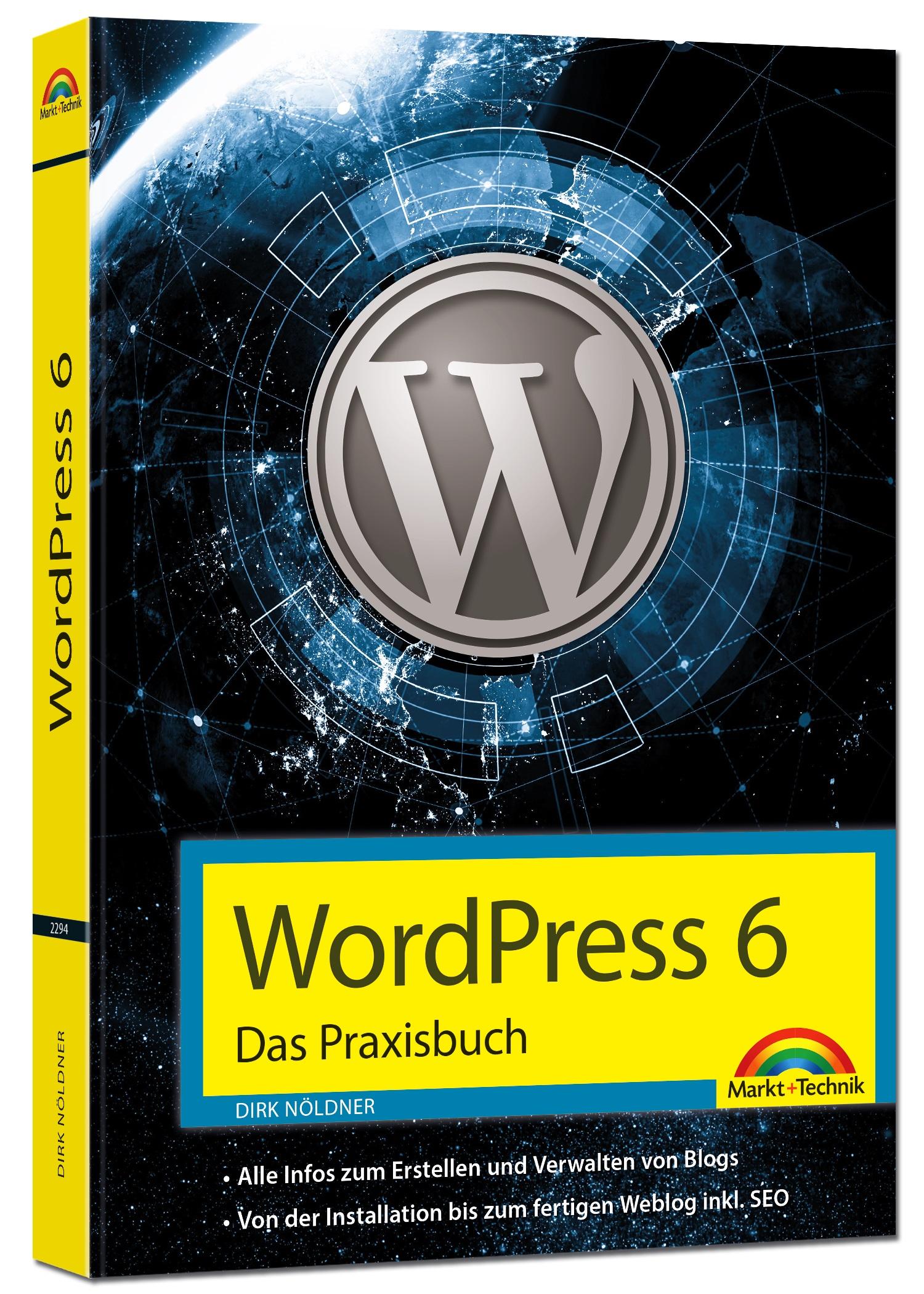 Vorderes Coverbild WordPress 6 - Das Praxisbuch
