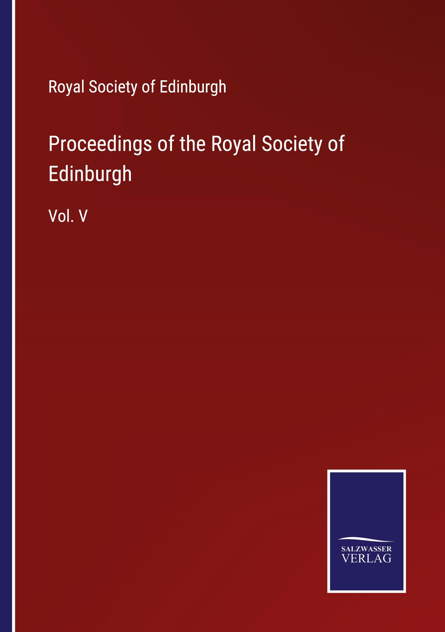 Vorderes Coverbild Proceedings of the Royal Society of Edinburgh