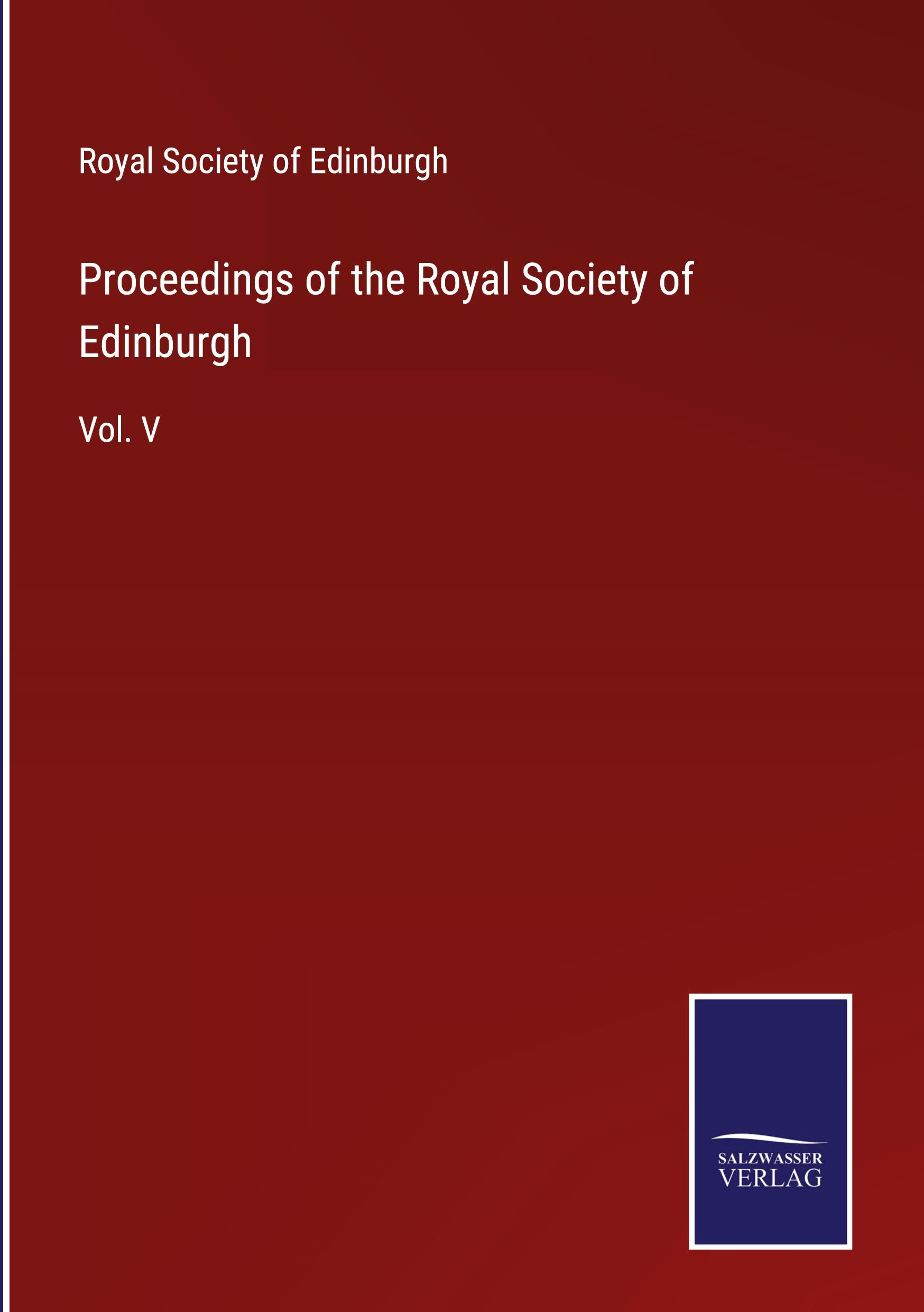 Vorderes Coverbild Proceedings of the Royal Society of Edinburgh