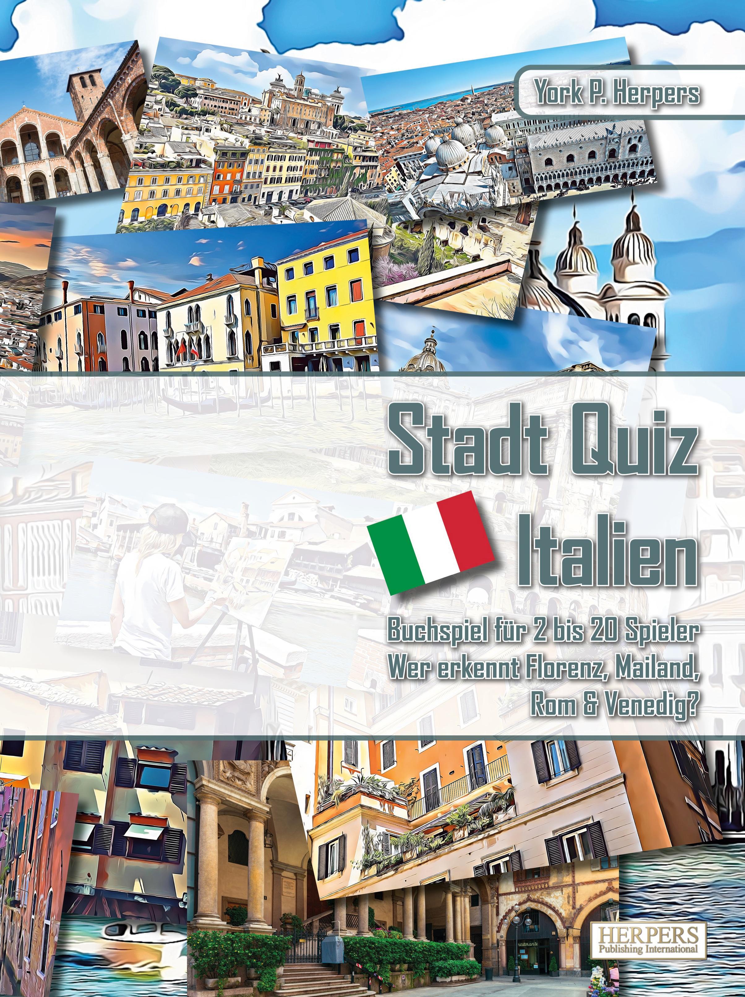 Vorderes Coverbild Stadt Quiz Italien | Buchspiel für 2 bis 20 Spieler | Wer erkennt Florenz, Mailand, Rom & Venedig?