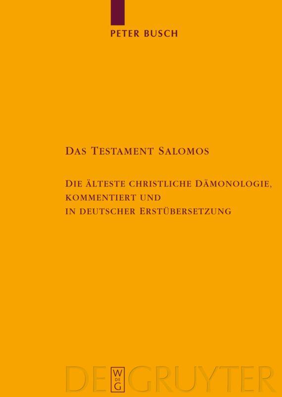 Vorderes Coverbild Das Testament Salomos