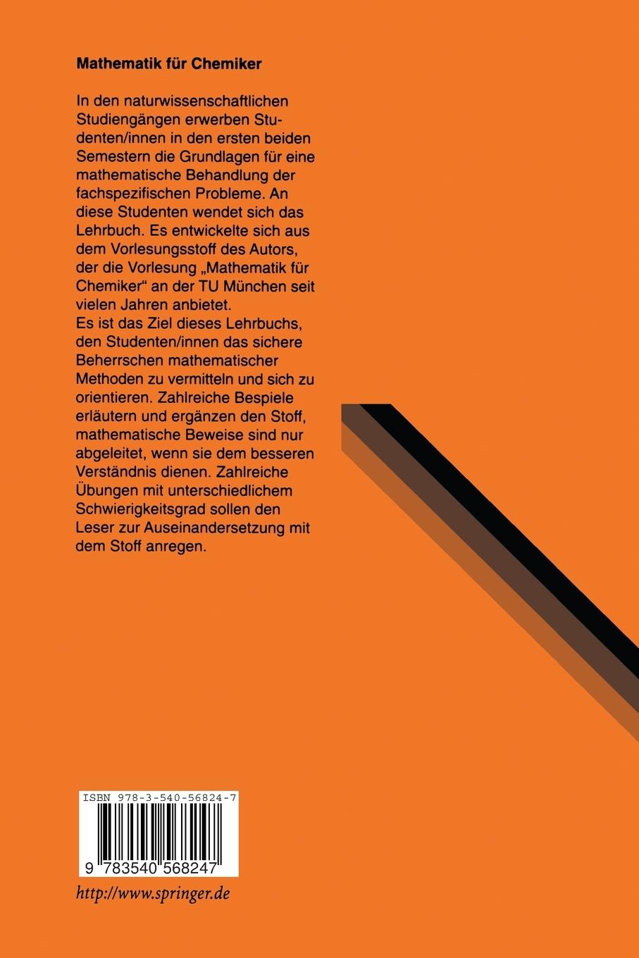 Rückseitencover Mathematik für Chemiker