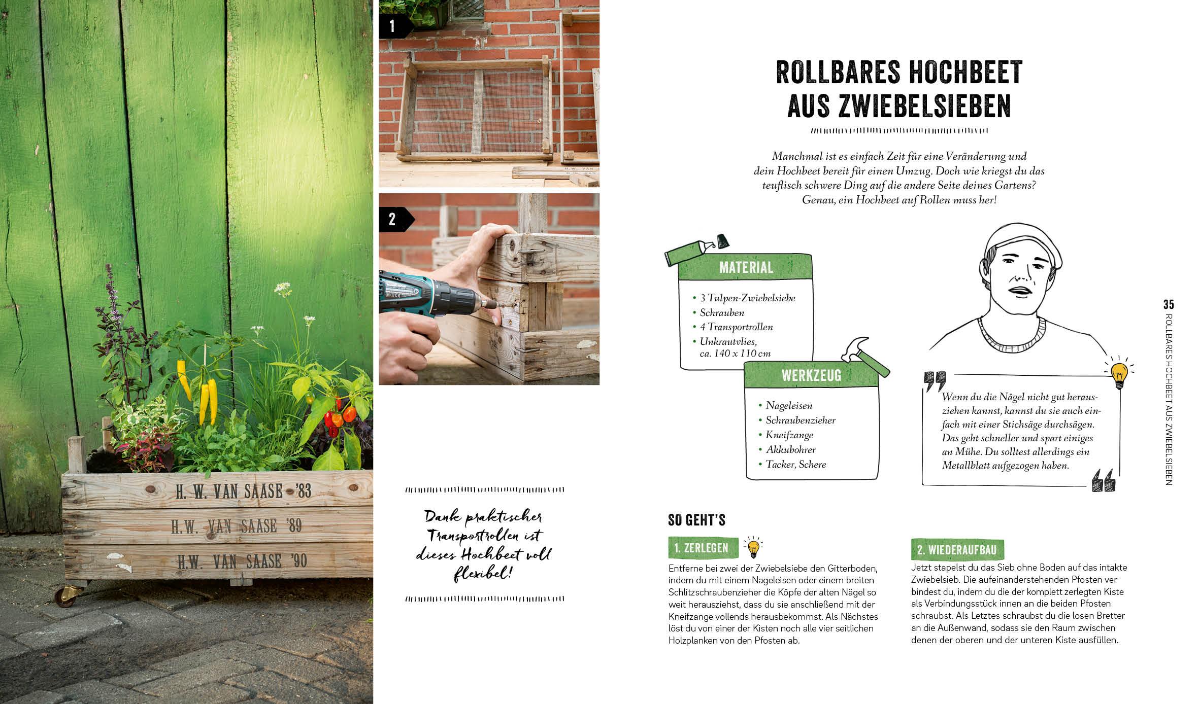 Beispielinhalt (Bild) Hochbeet, Teich, Palettentisch - Projekte zum Selbermachen für Garten & Balkon