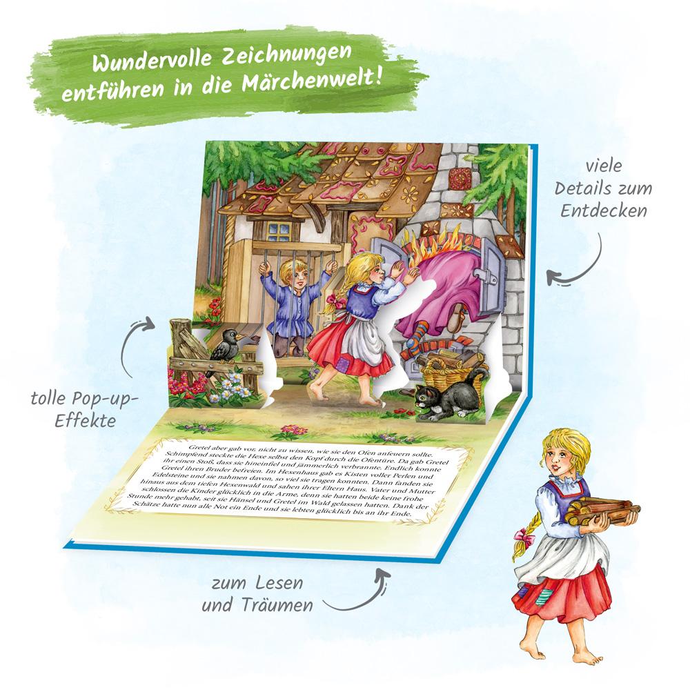 Beispielinhalt (Bild) Trötsch Märchenbuch Pop-up-Buch Hänsel und Gretel