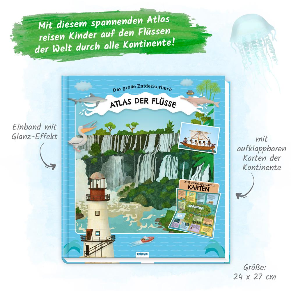 Beispielinhalt (Bild) Trötsch Kinderatlas Das große Entdeckerbuch Atlas der Flüsse