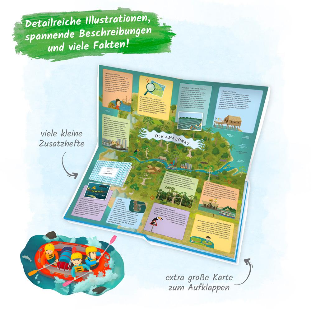 Beispielinhalt (Bild) Trötsch Kinderatlas Das große Entdeckerbuch Atlas der Flüsse