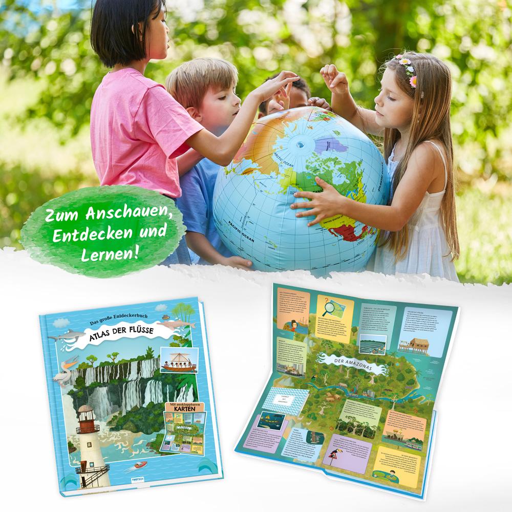 Beispielinhalt (Bild) Trötsch Kinderatlas Das große Entdeckerbuch Atlas der Flüsse
