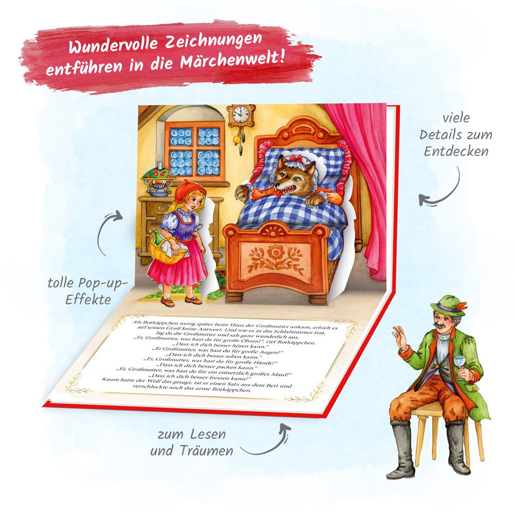 Beispielinhalt (Bild) Trötsch Märchenbuch Pop-up-Buch Rotkäppchen