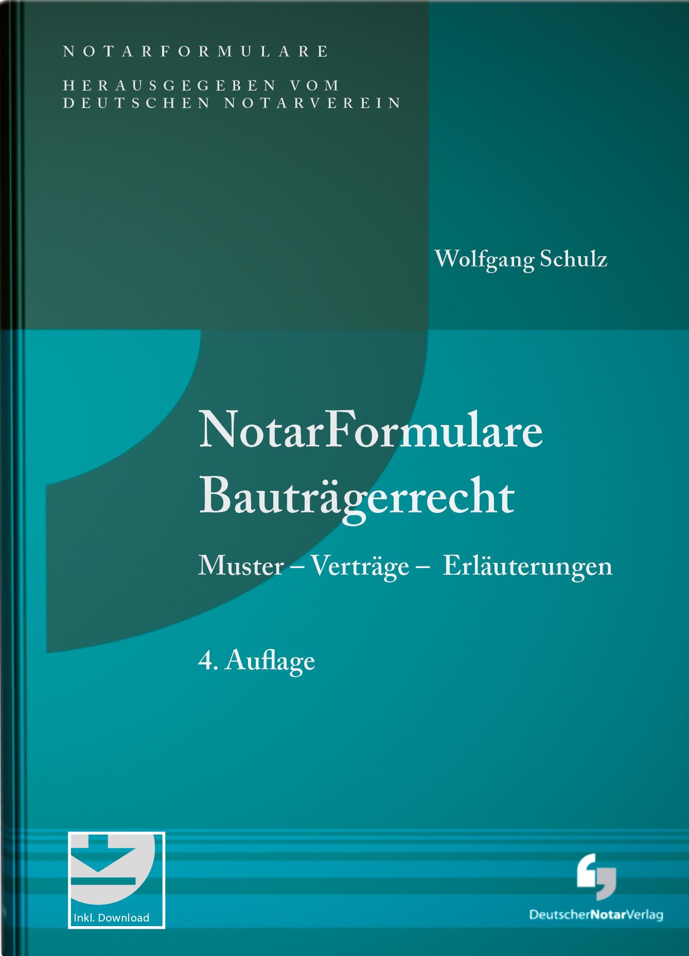 Vorderes Coverbild NotarFormulare Bauträgerrecht