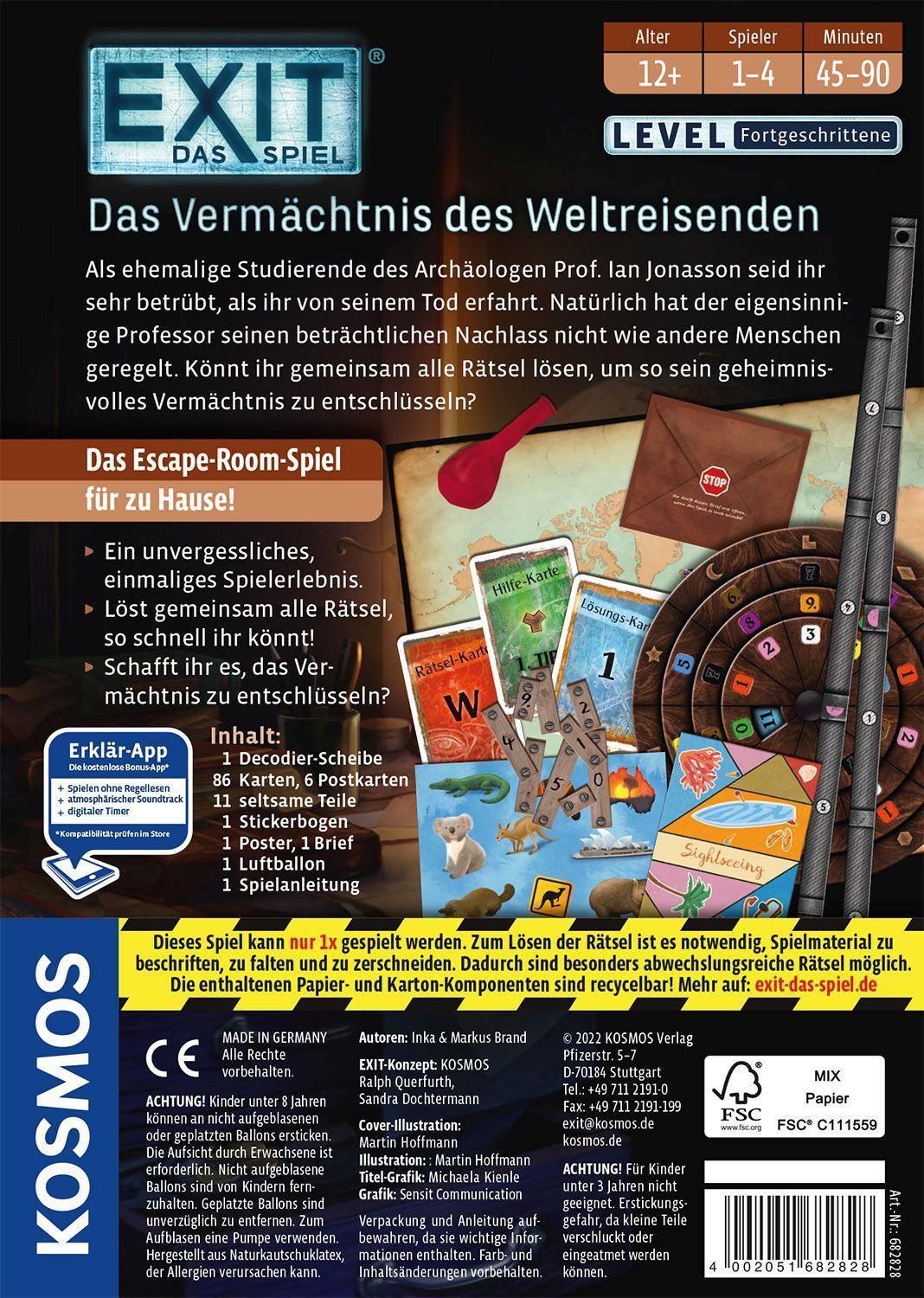 Beispielinhalt (Bild) EXIT® - Das Spiel: Das Vermächtnis des Weltreisenden