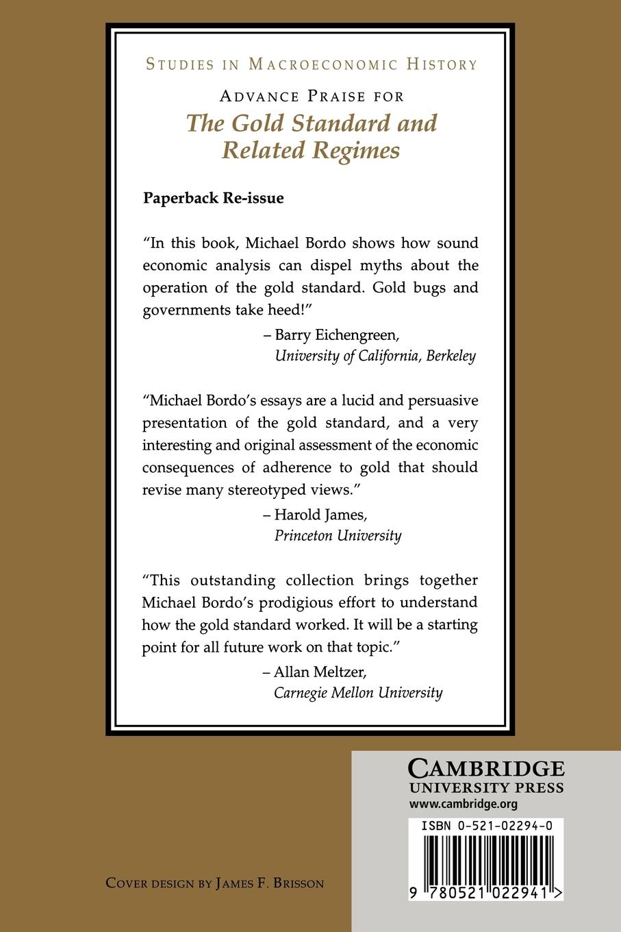 Rückseitencover The Gold Standard and Related Regimes