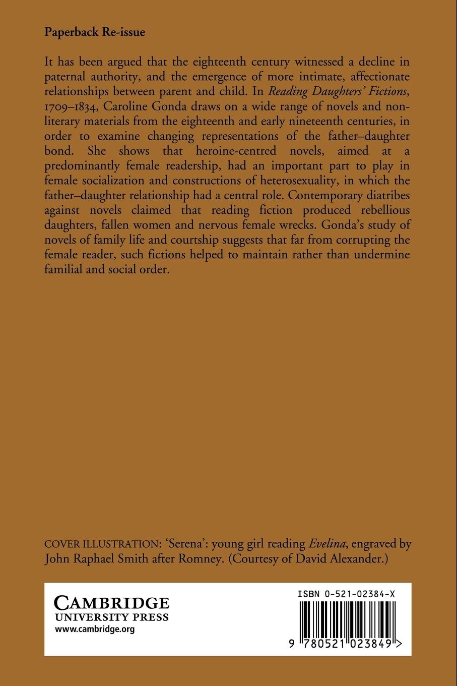 Rückseitencover Reading Daughters' Fictions 1709 1834